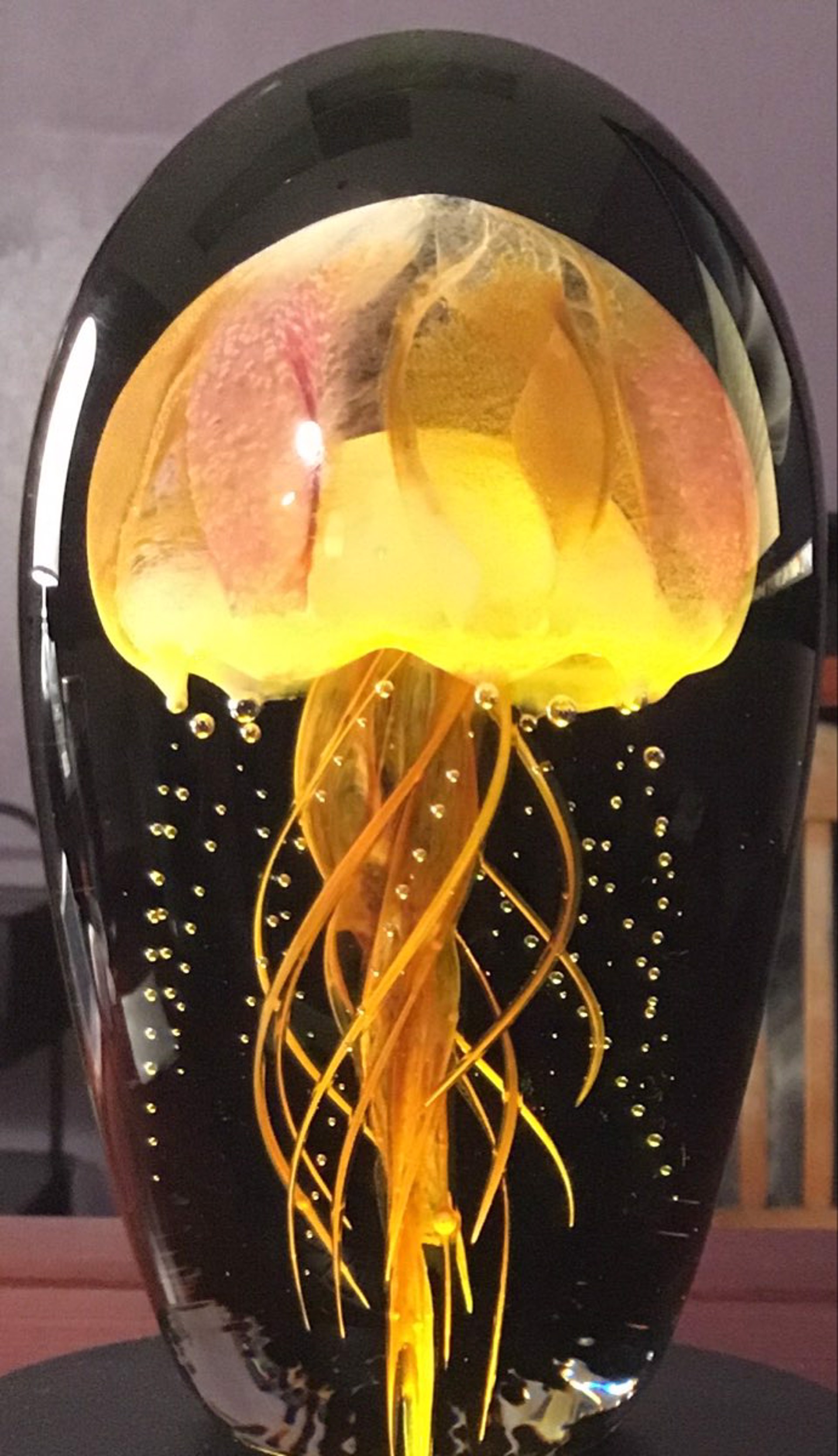 Amber/ Rose Midnight Jelly by Hot Island Glass