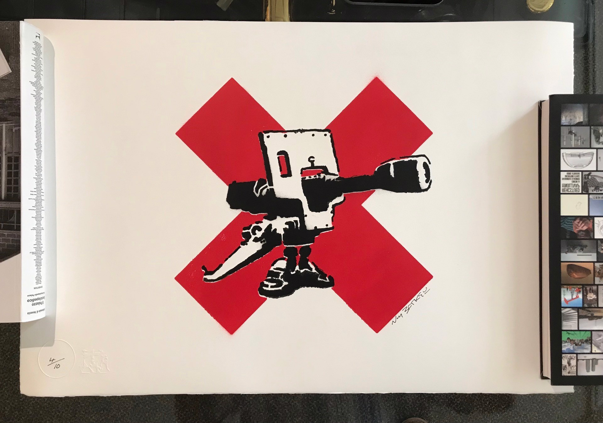Anti-Tank Gun (Red) 4/10 by Not Banksy