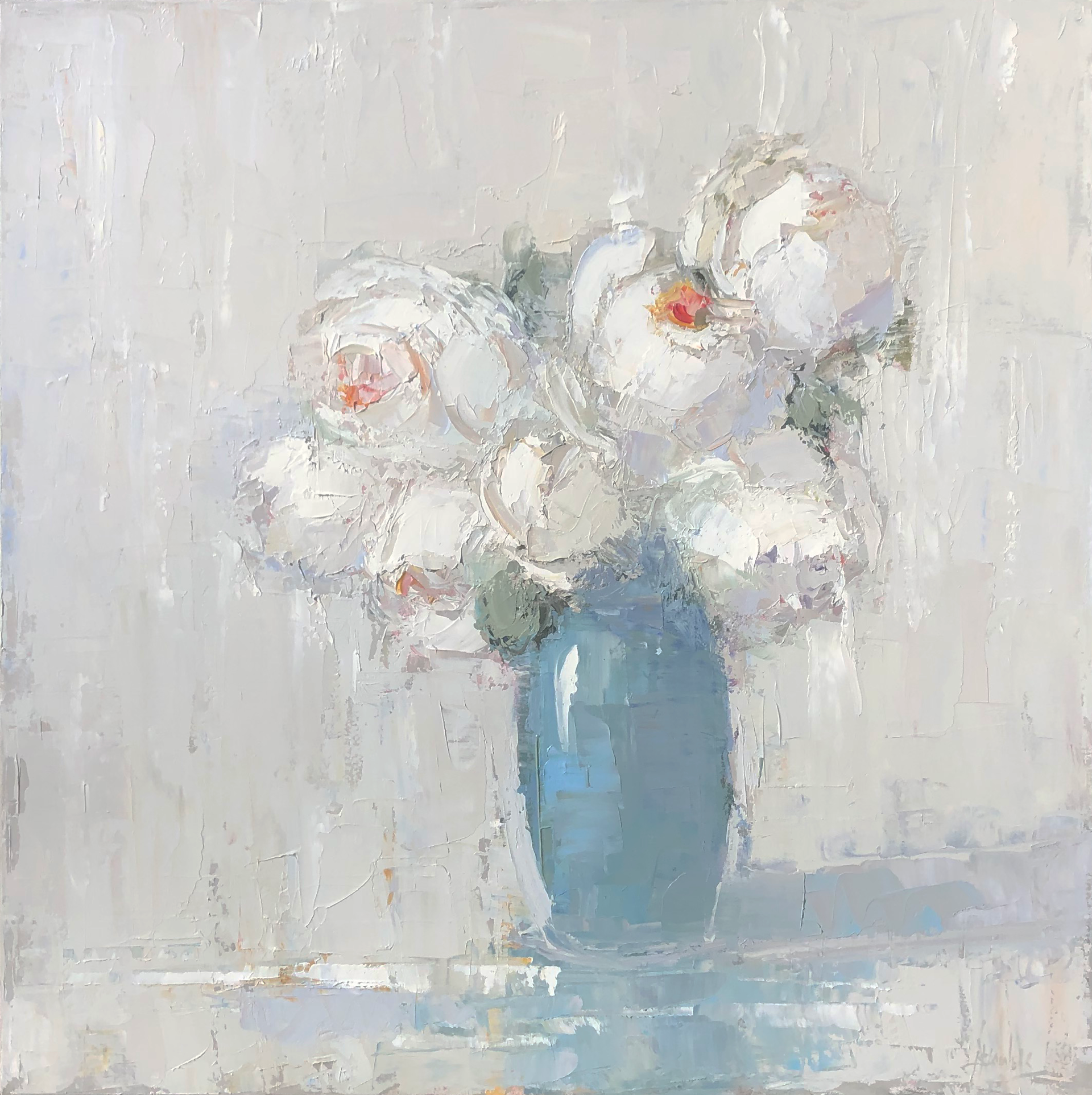 White Peonies-ON HOLD by Barbara Flowers