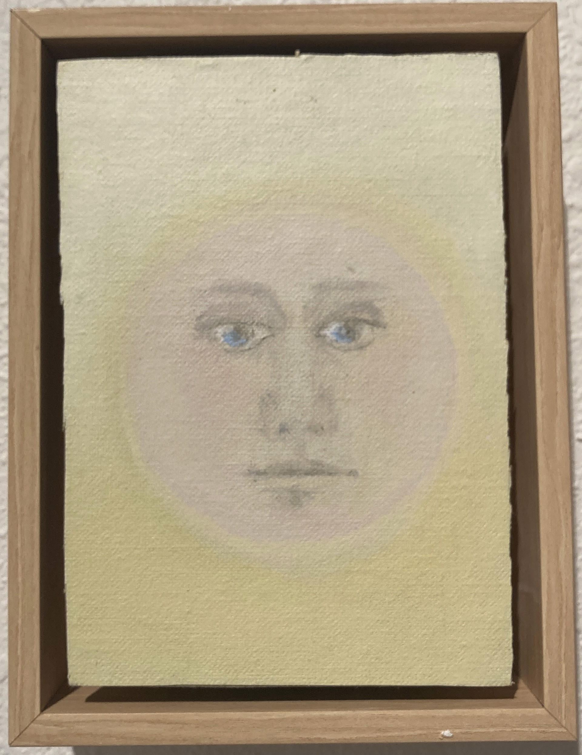 Moonface pale pink and yellow by Leila McConnell
