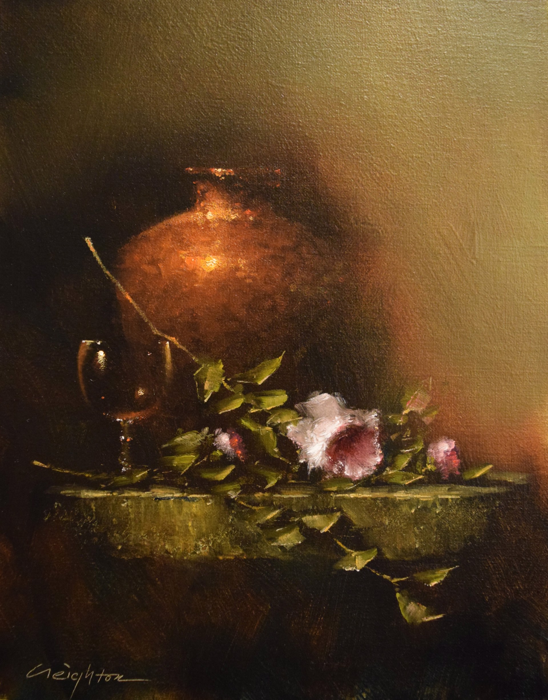 Floral with Umber Pot by Steven Creighton