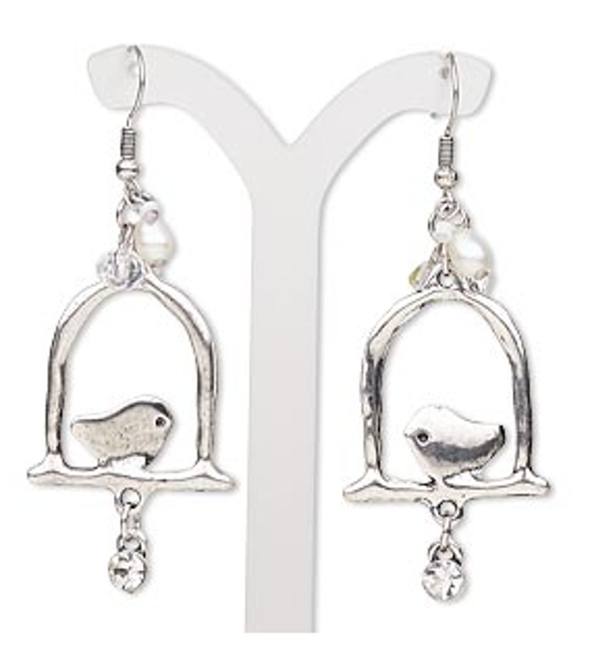 Earrings - Bird on Perch w/Charms by Indigo Desert Ranch - Jewelry