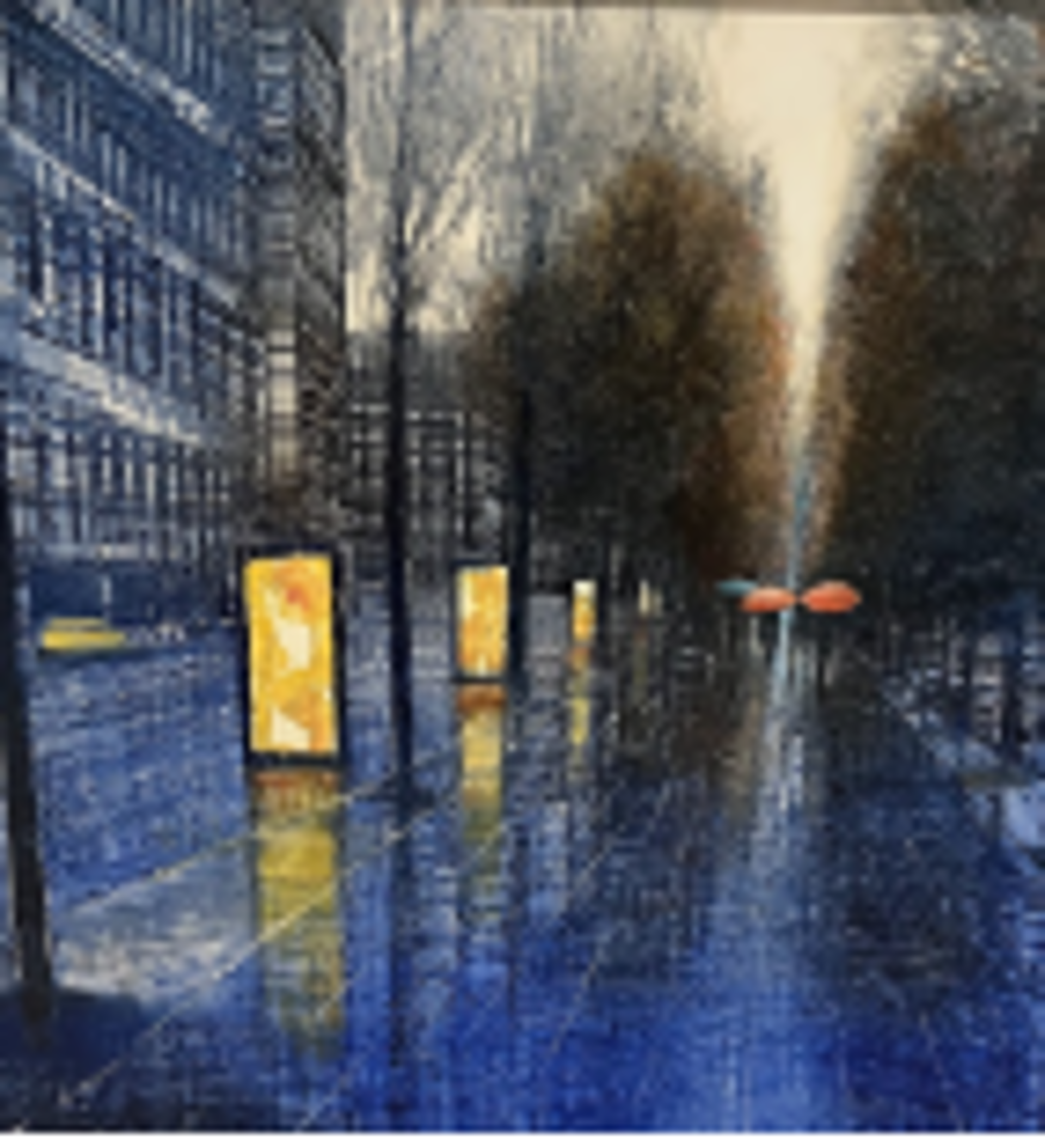 Rain at Dusk on the Avenue by David Allen Dunlop