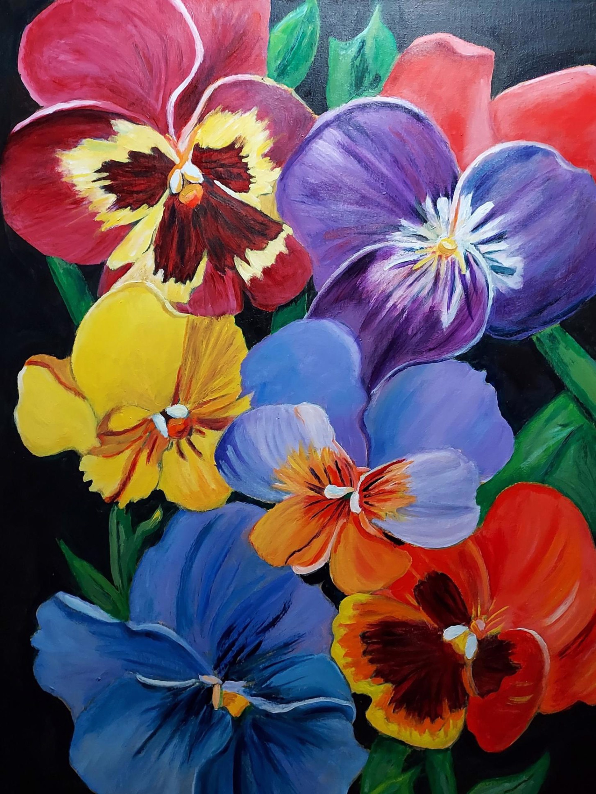 Playful Pansies by Andrea Folts
