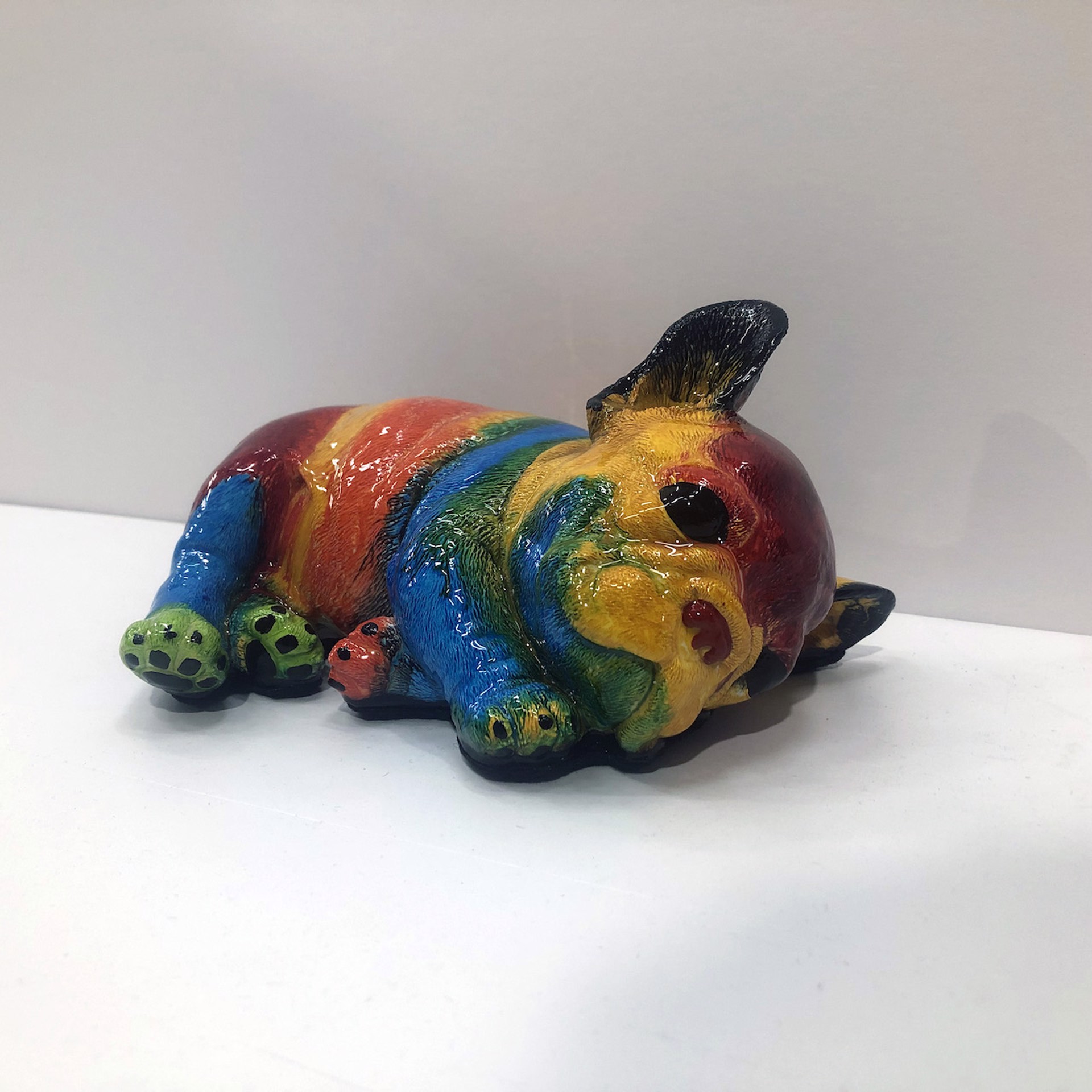 Small Sleepy Frenchie (Rainbow Swirl) by Ancizar Marin