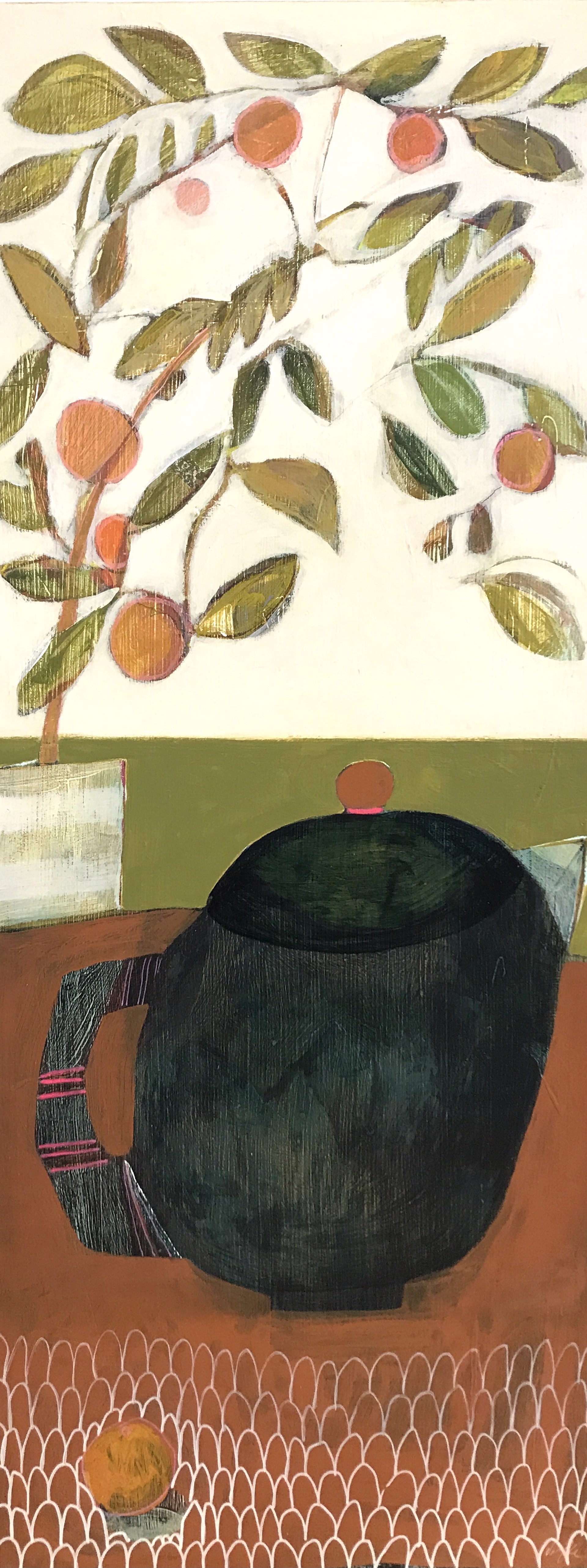 Teapot and Mandarin Tree by Rachael Van Dyke