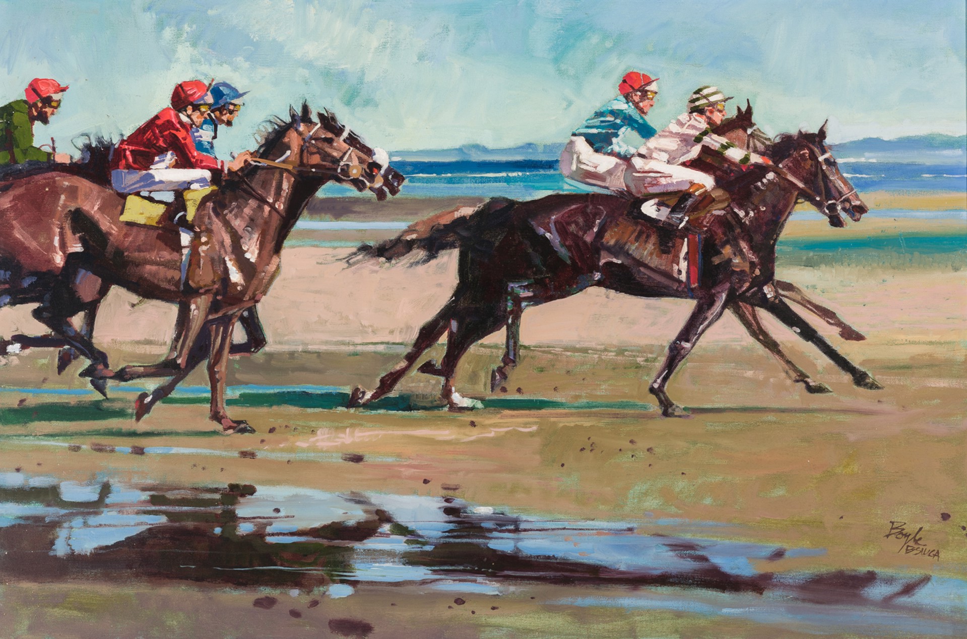 RACING ON THE BEACH AT LAYTOWN by Neil Boyle