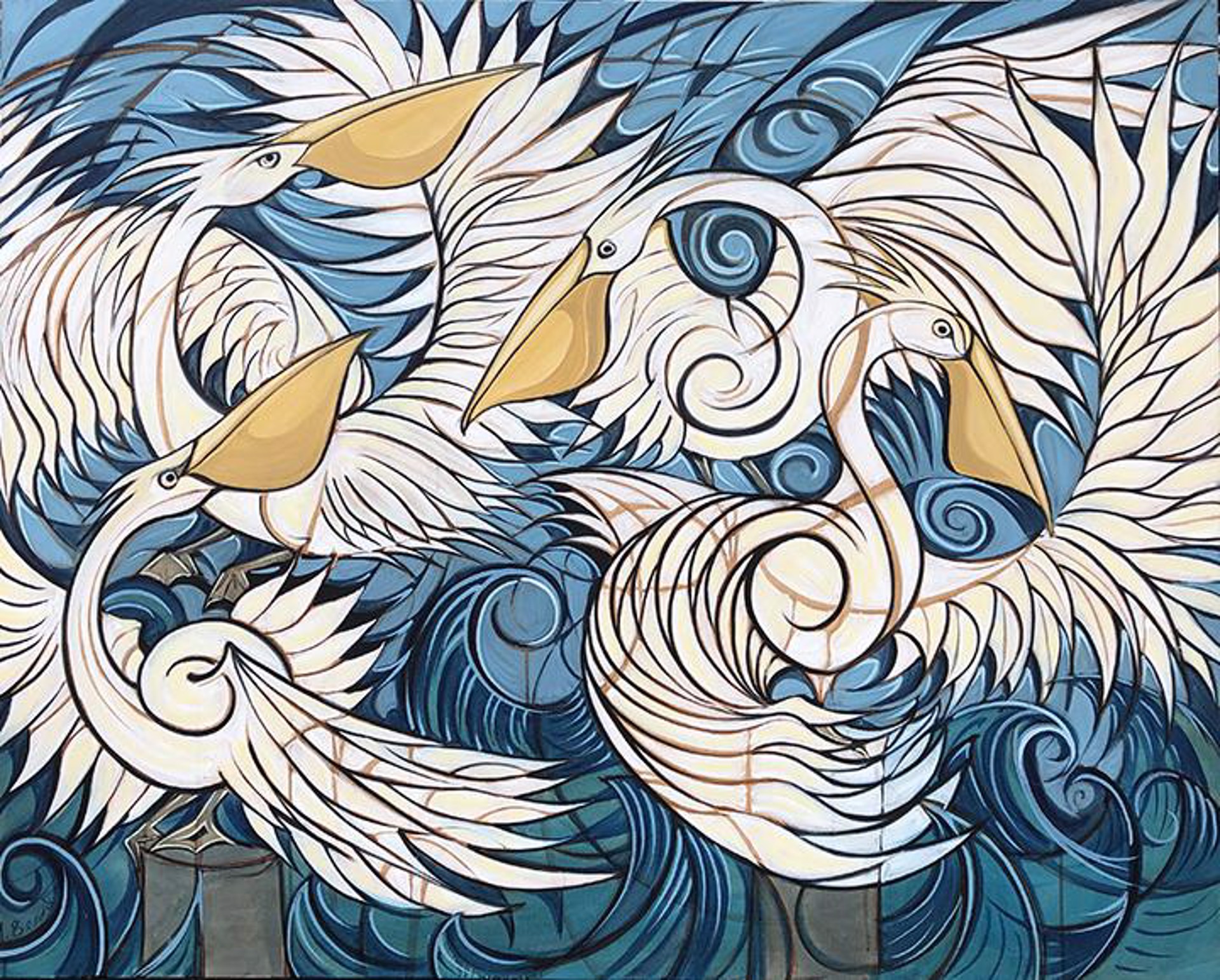 The Pelicans of Blue Bayou by Alex Beard