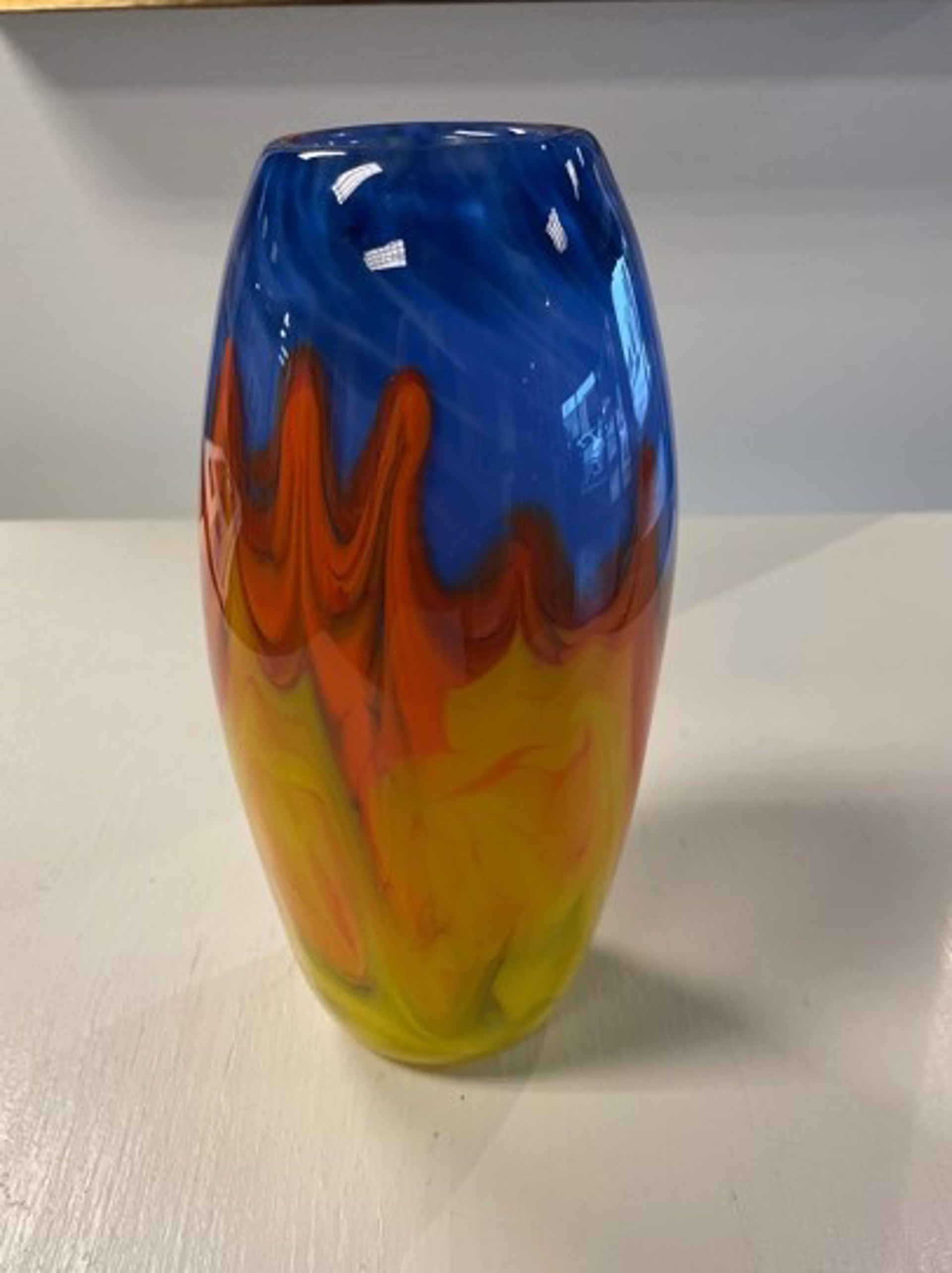 Prairie Fire Cylinder Vase by AlBo Glass