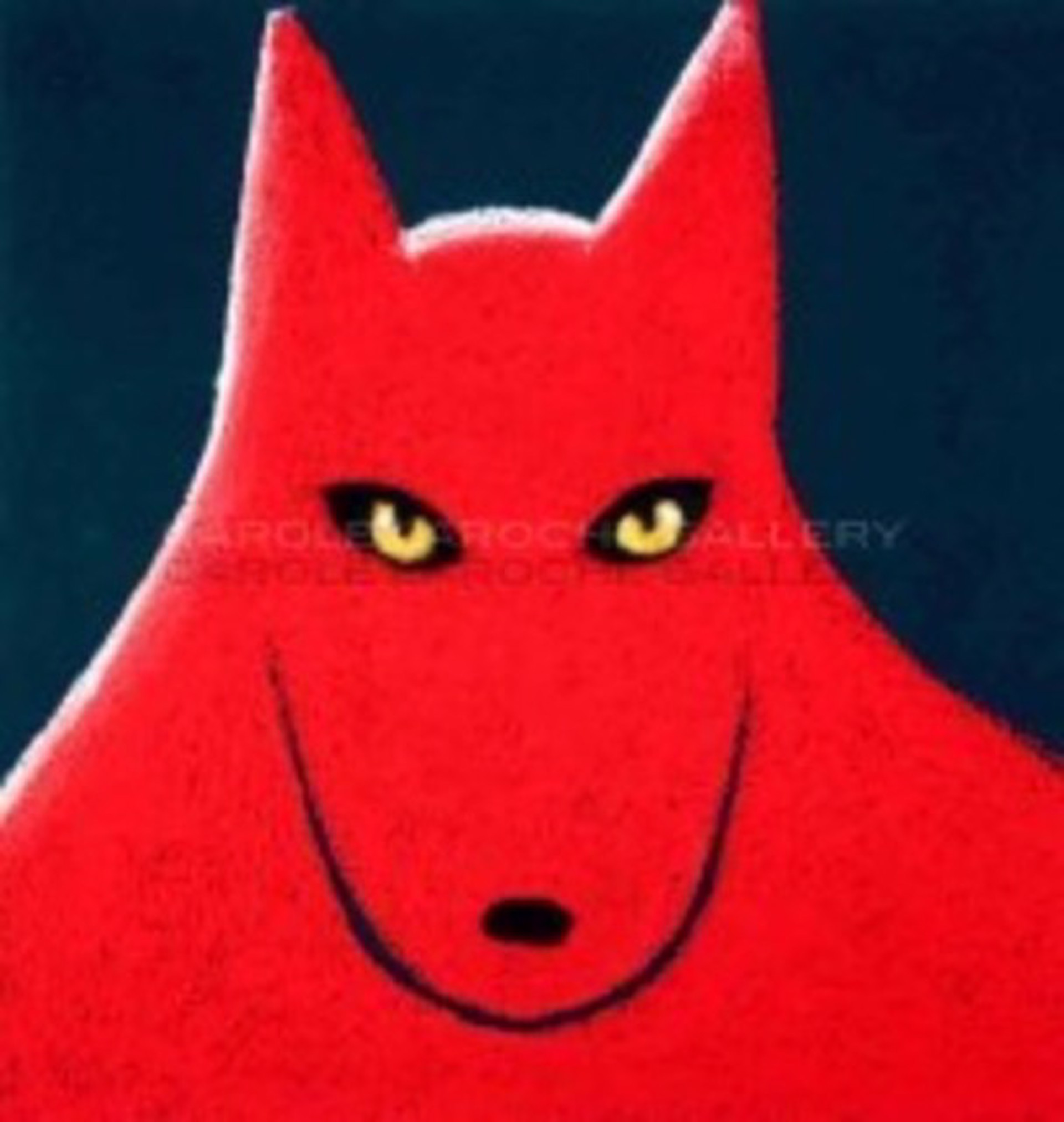 Single red wolf 8/50 by Carole LaRoche