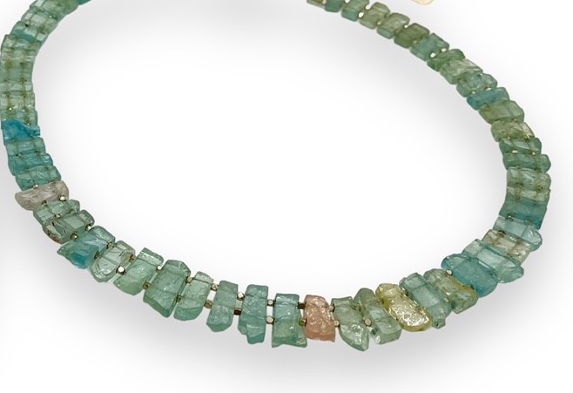 Rough Aquamarine & GVML Double Drilled Necklace by Mara Labell
