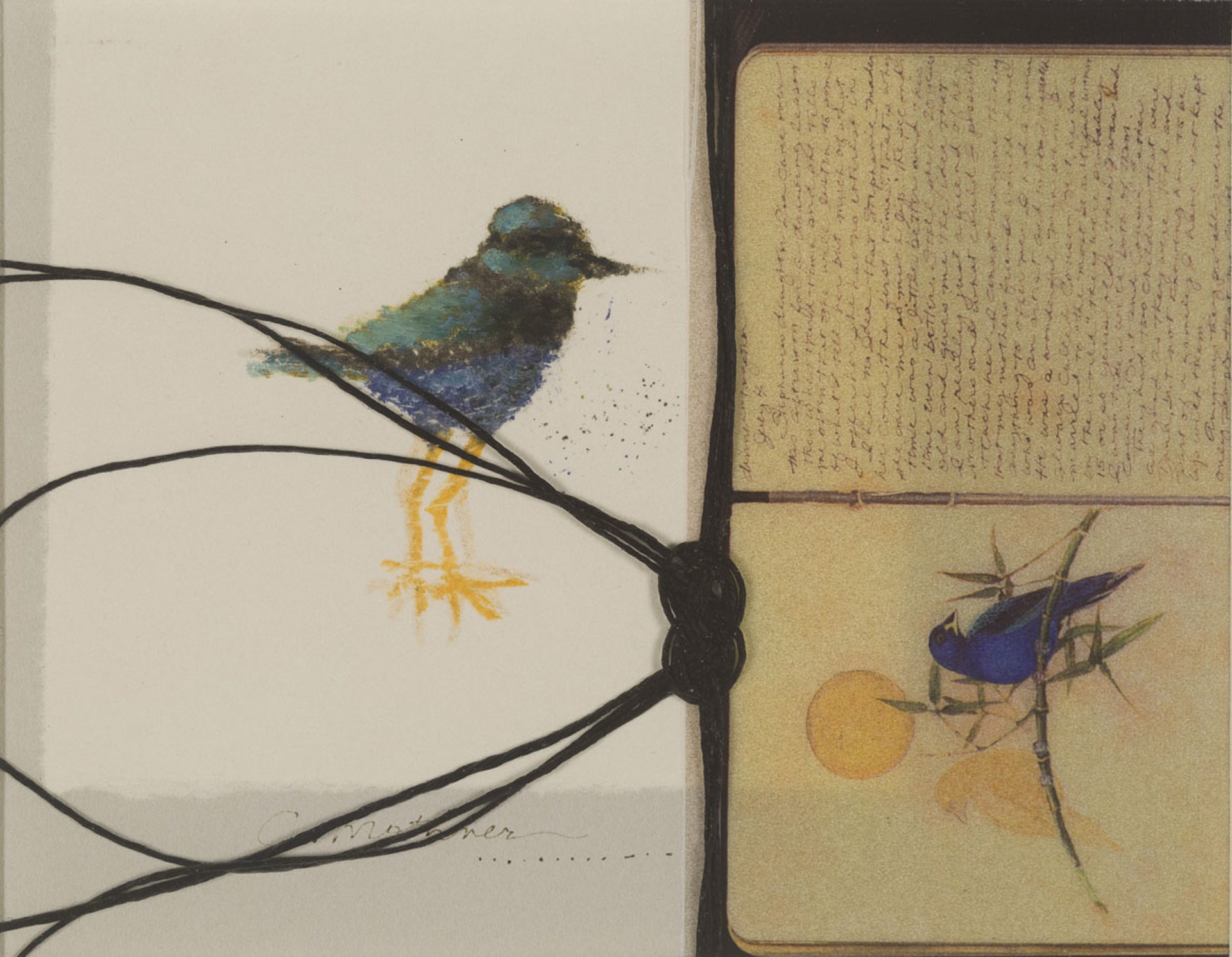 Journal Pages: Two Bluebirds by Carol Mothner