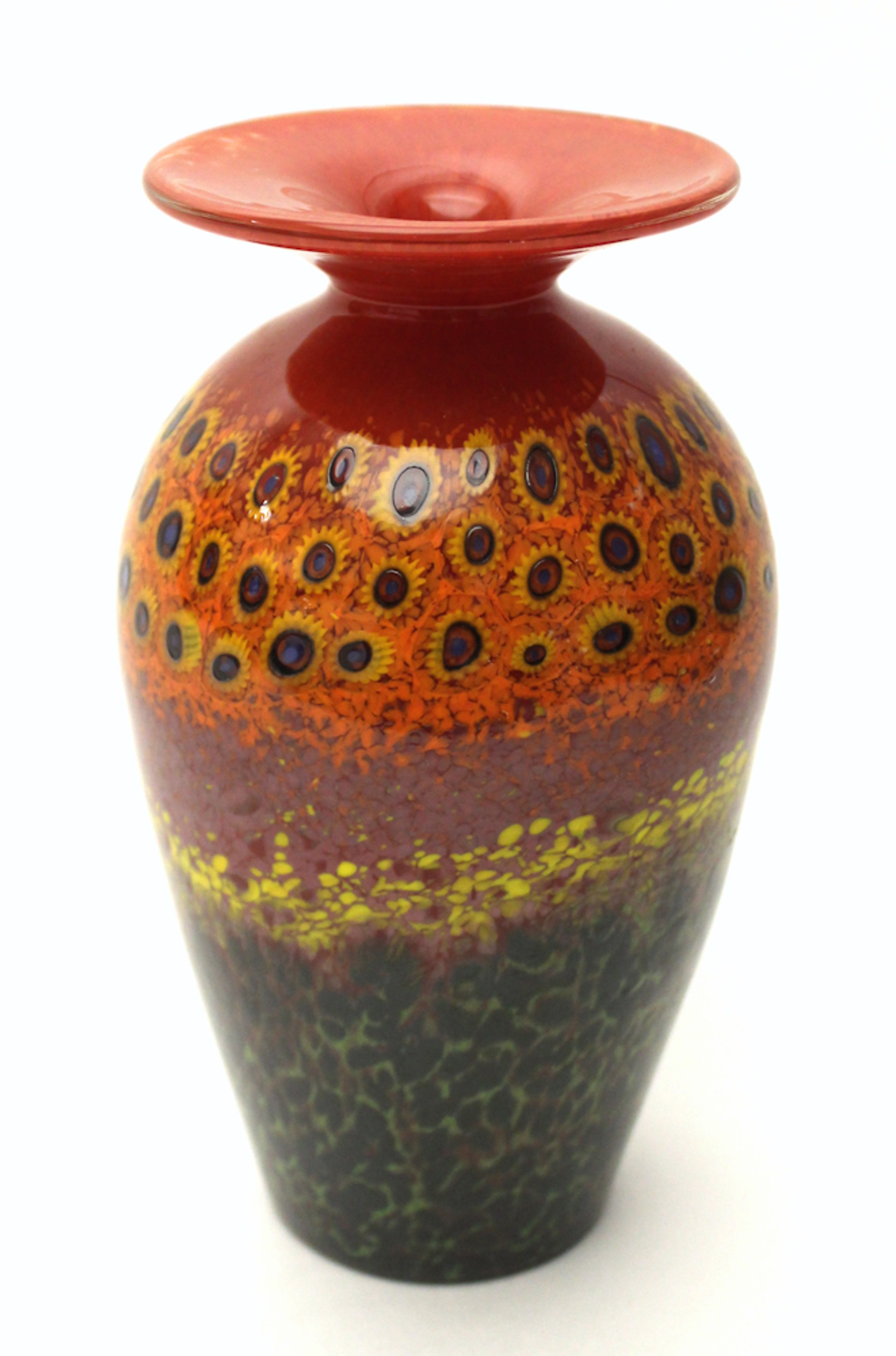 Red Mini Sunflower Vase by Ken Hanson & Ingrid Hanson