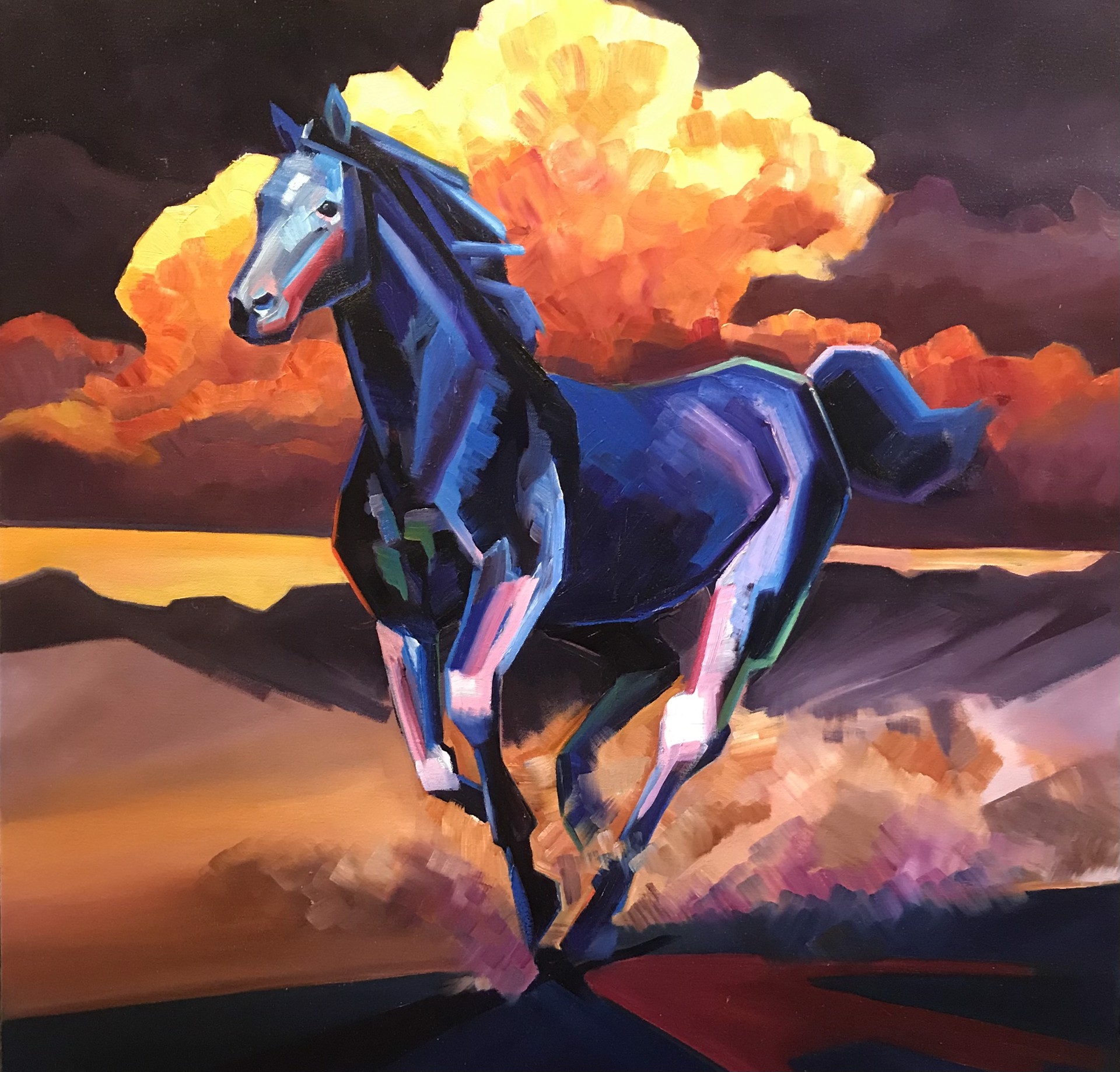 Running Thunder (Horse) by Caroline Kwas