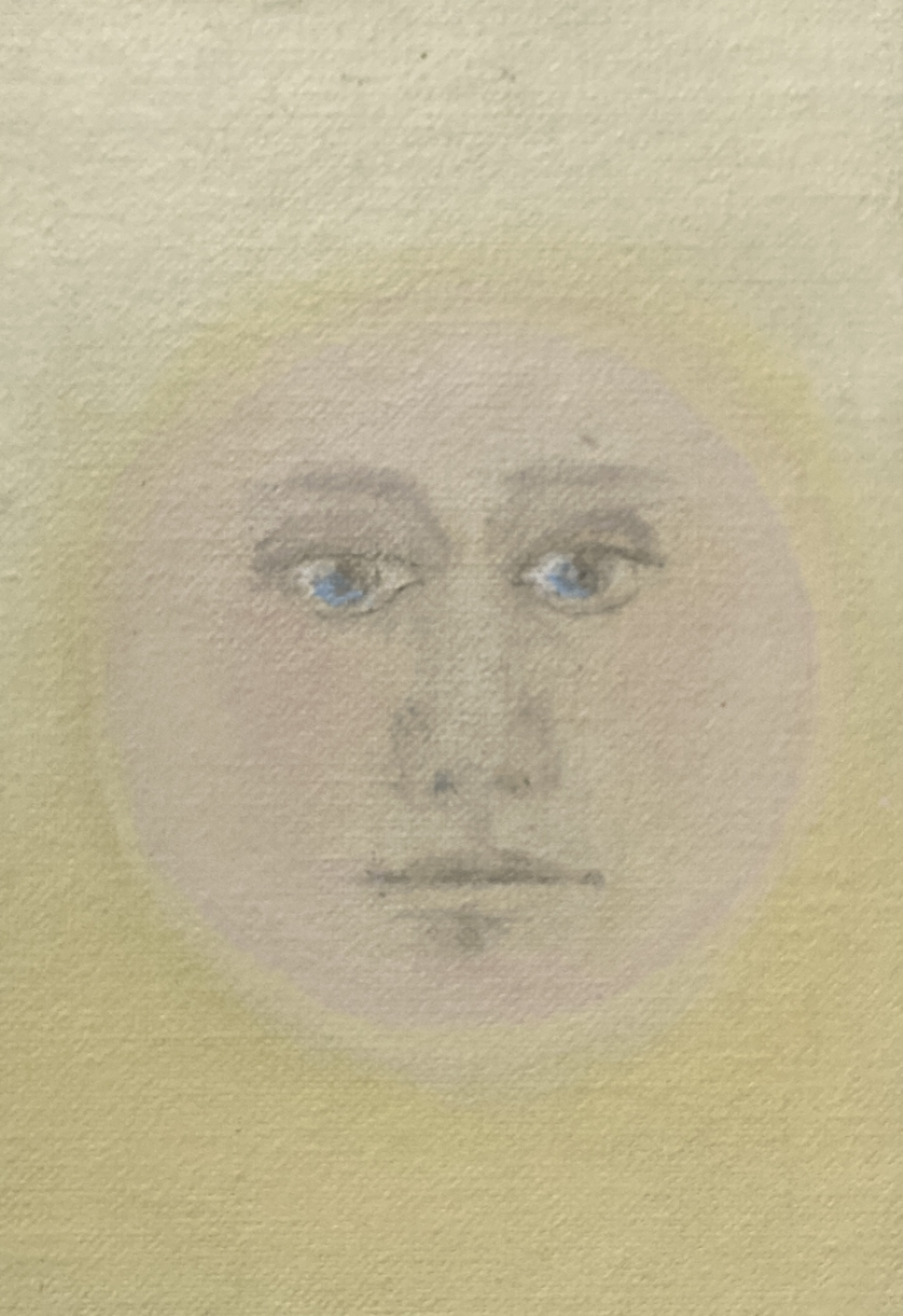 Moonface pale pink and yellow by Leila McConnell
