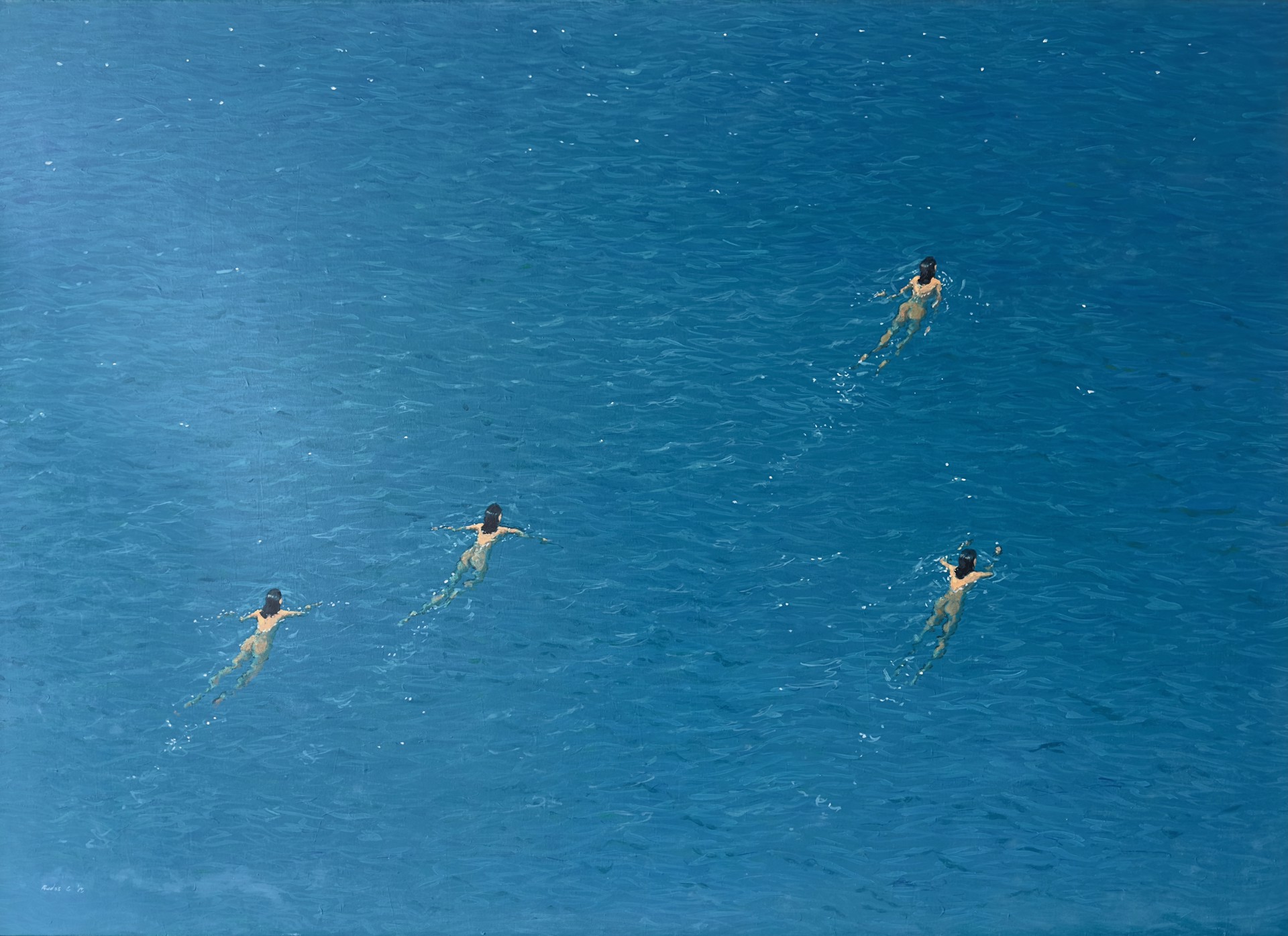 Cuatro Bañistas en el Oceano by Pascual Rudas