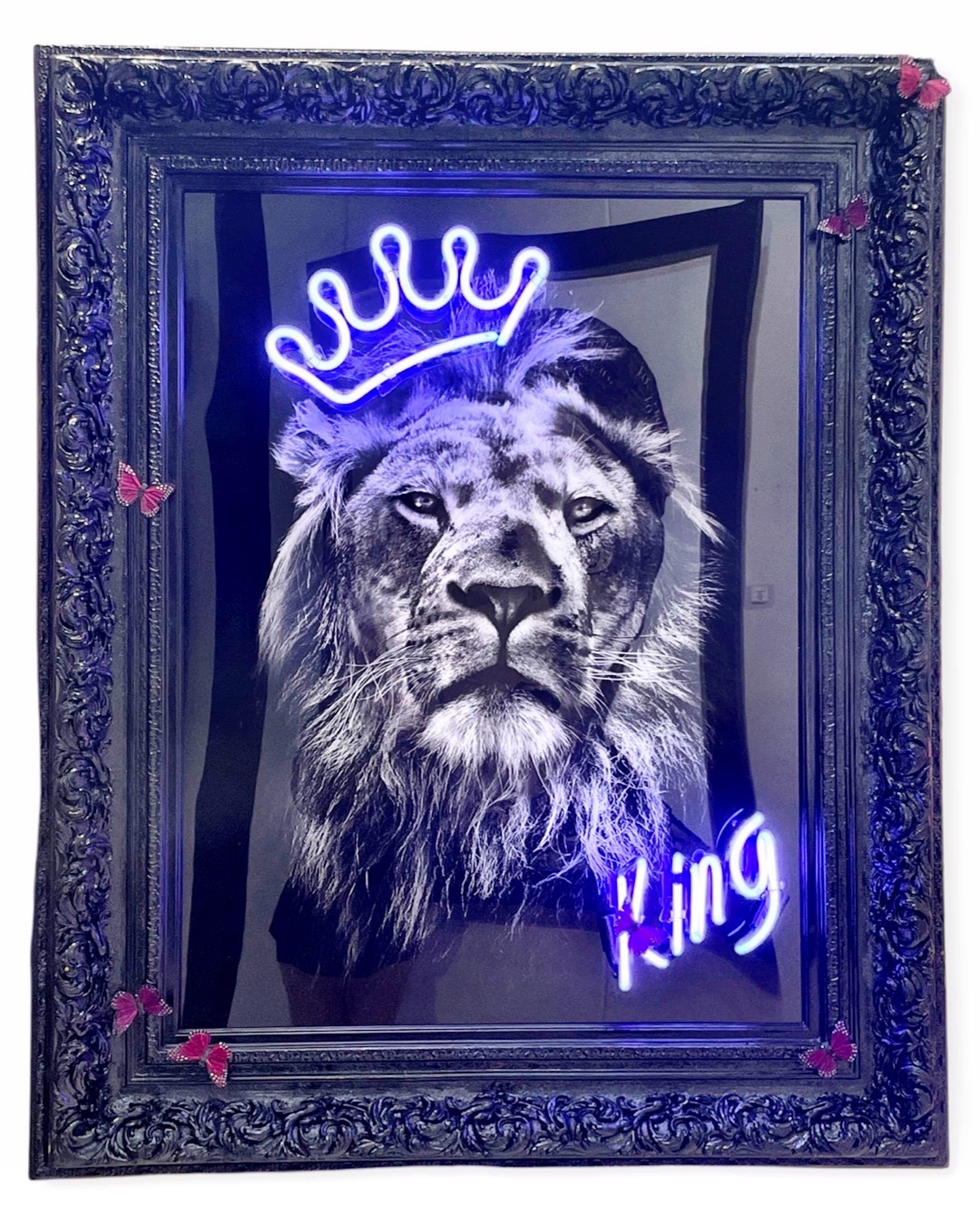 Lion King with Baroque Frame by Behind Pink Walls
