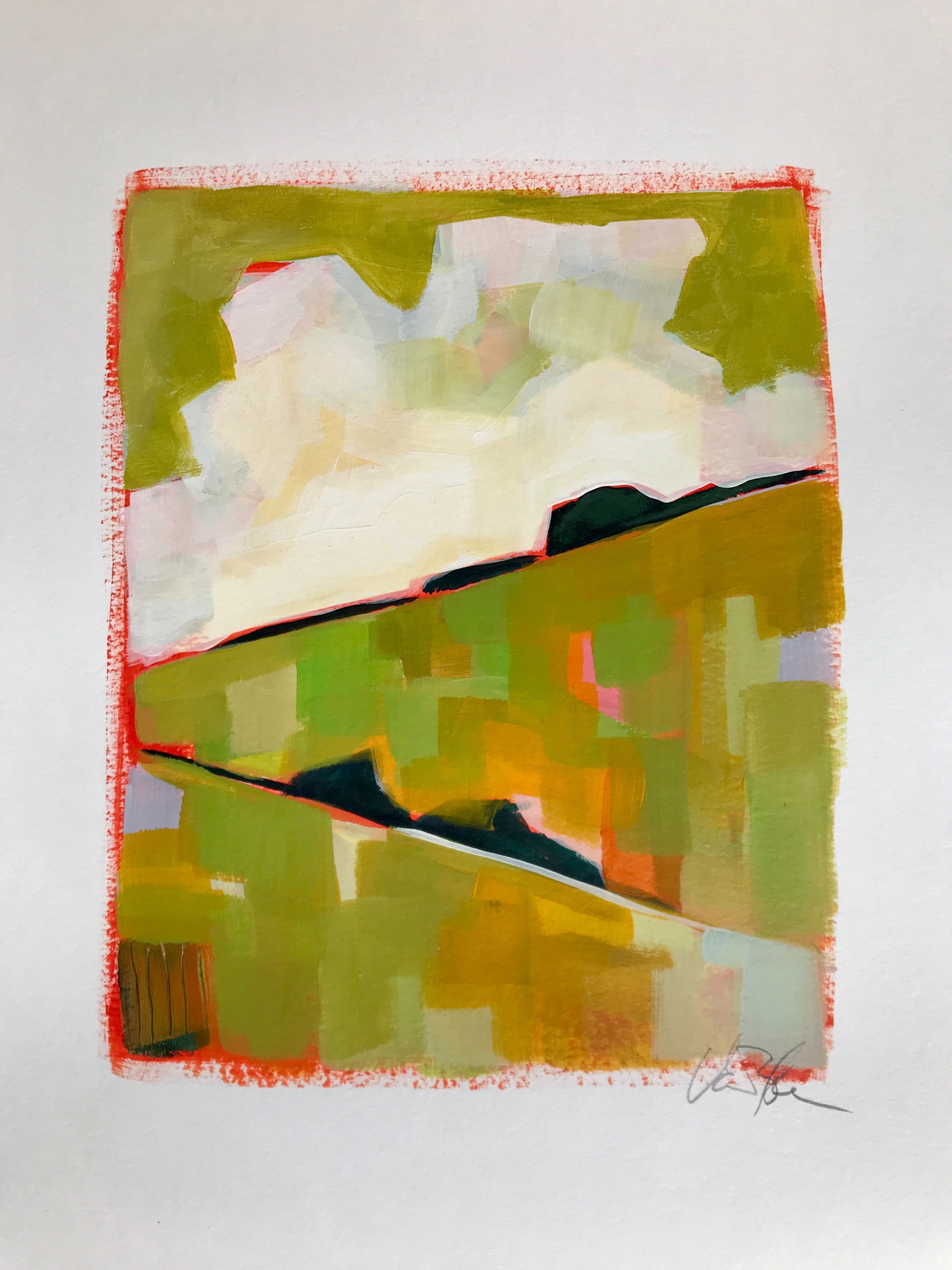 Chartreuse Sky and Fields by Rachael Van Dyke