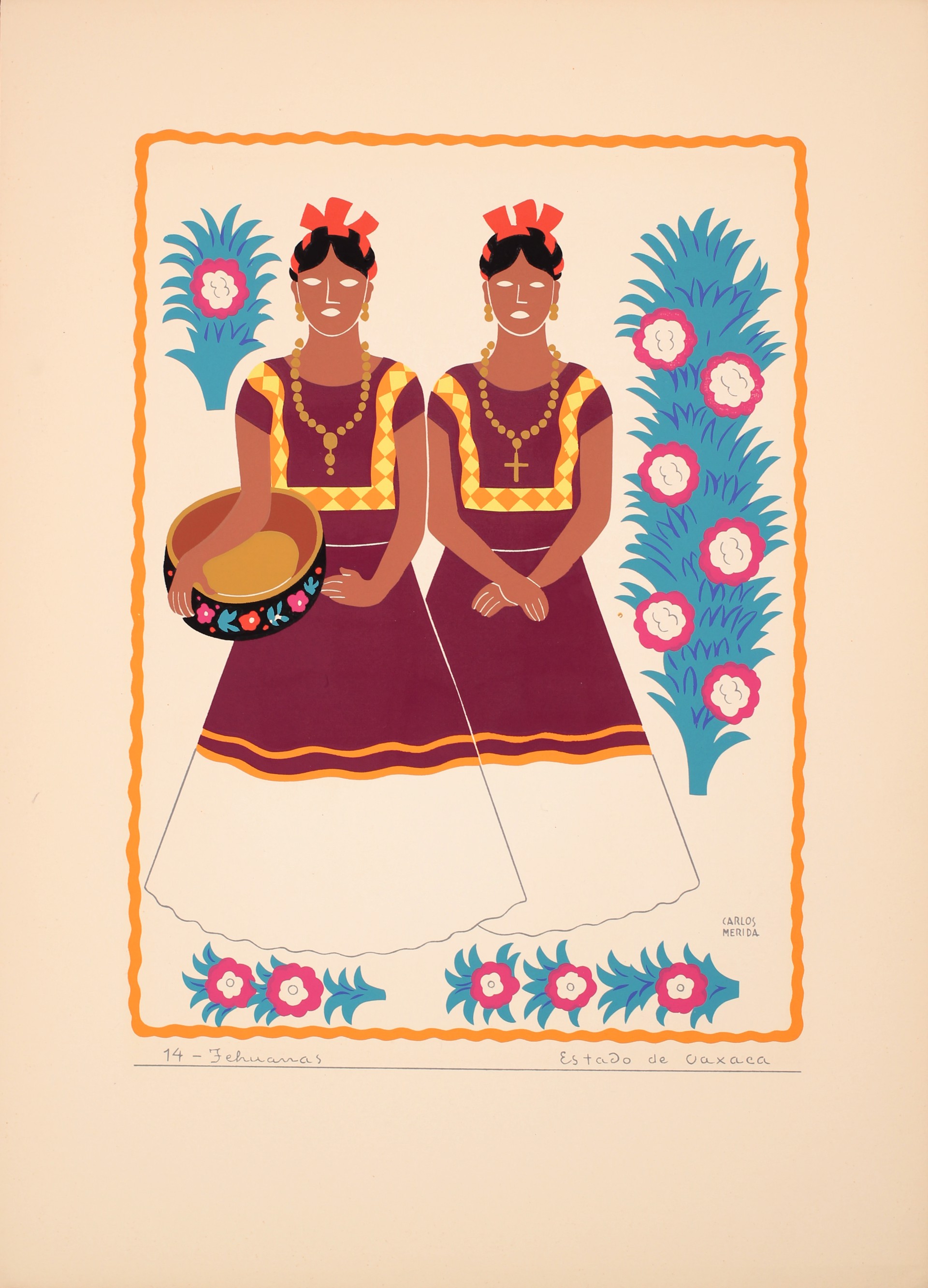 Tehuanas, Estado de Oaxaca by Carlos Mérida (1891 - 1985)
