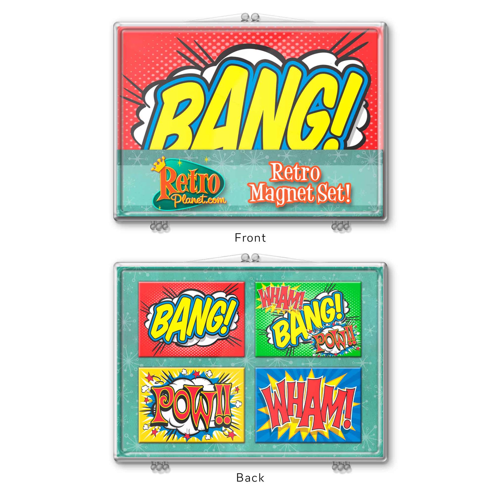 Wham Bang Pow Magnet Set in Clear Box 2.5x3.5 by Keith Haring