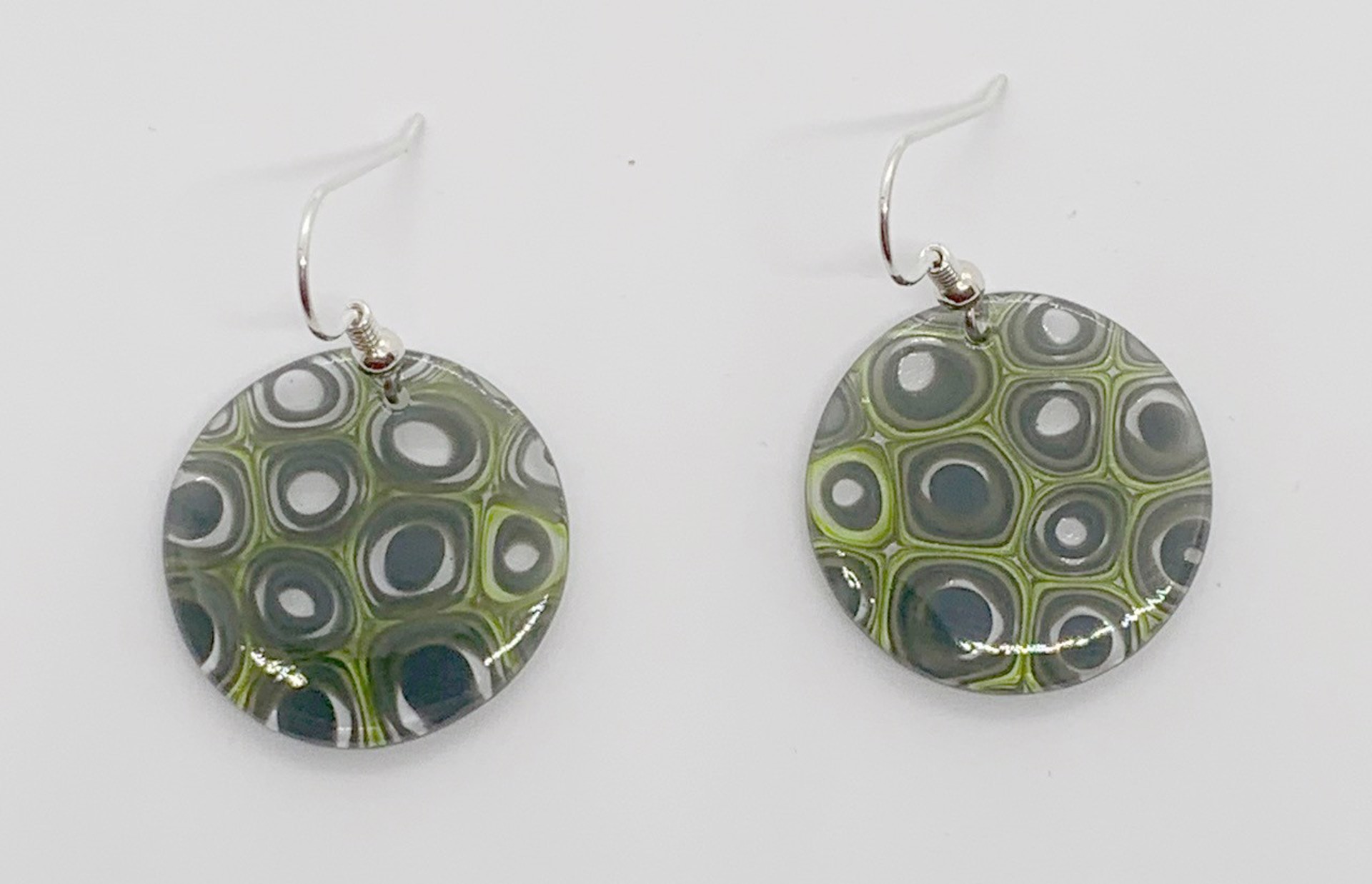 Murrini Round Earrings - Jade by Chris Cox