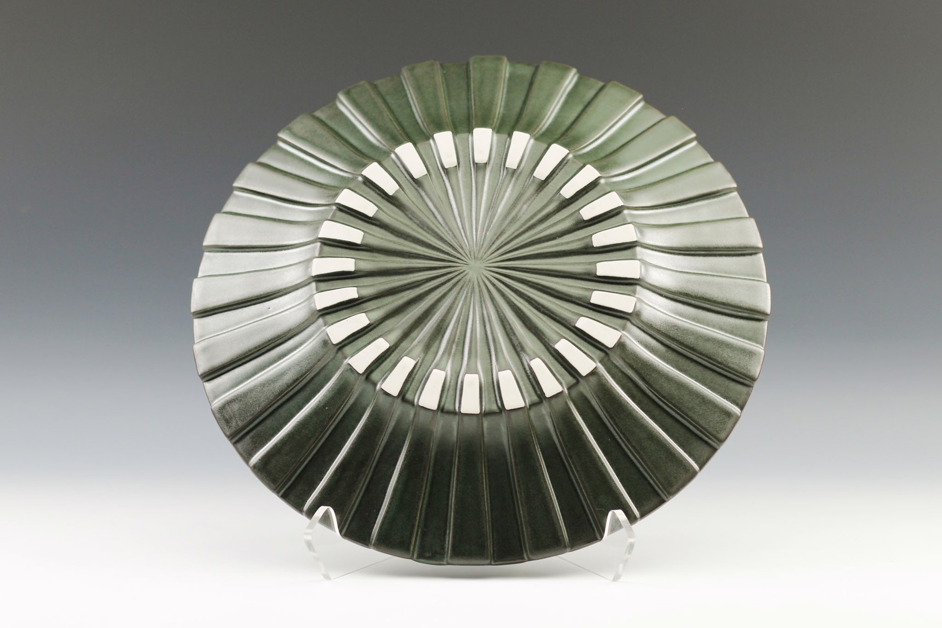 Staggered Lines Platter by Katie Bosley Sabin