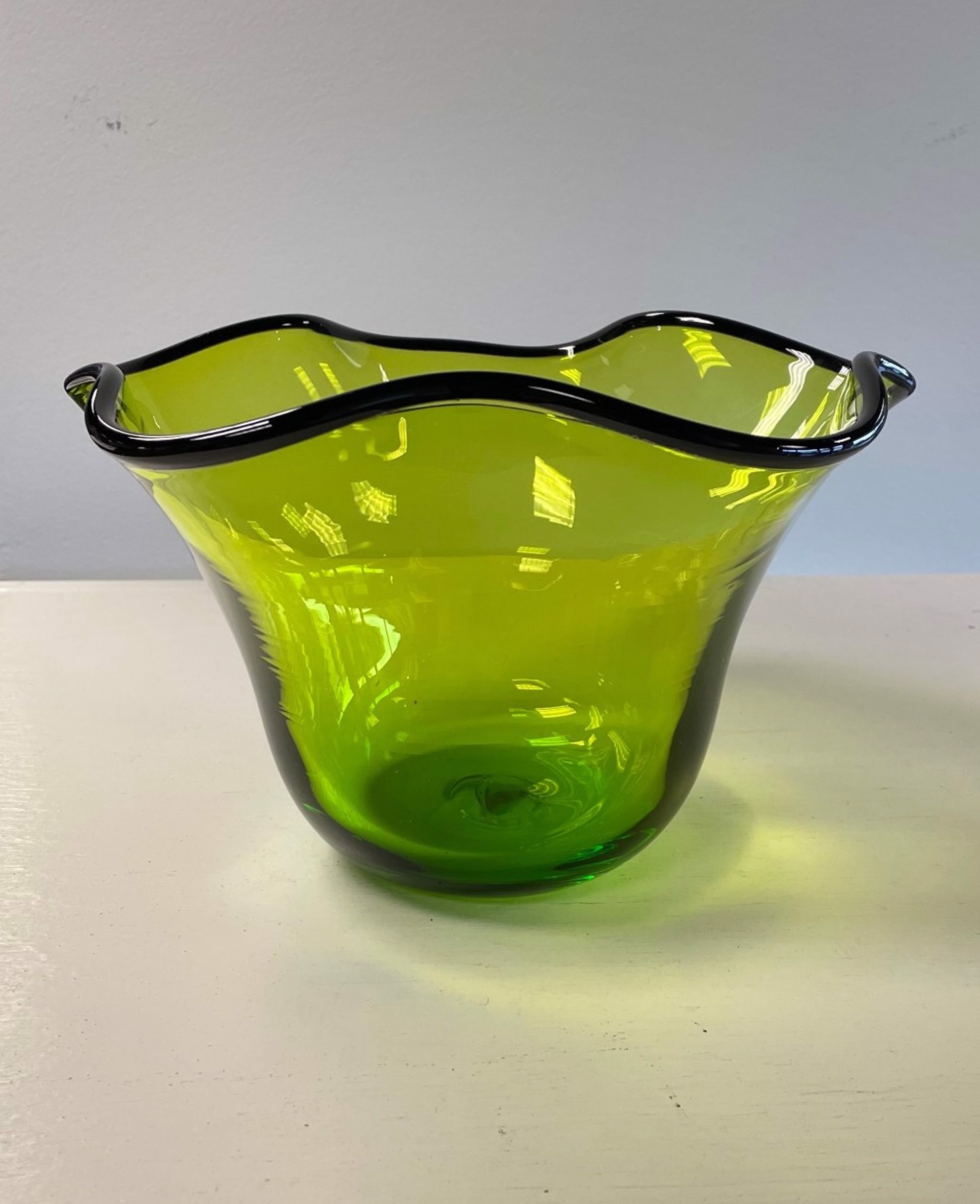 Green Bowl by AlBo Glass