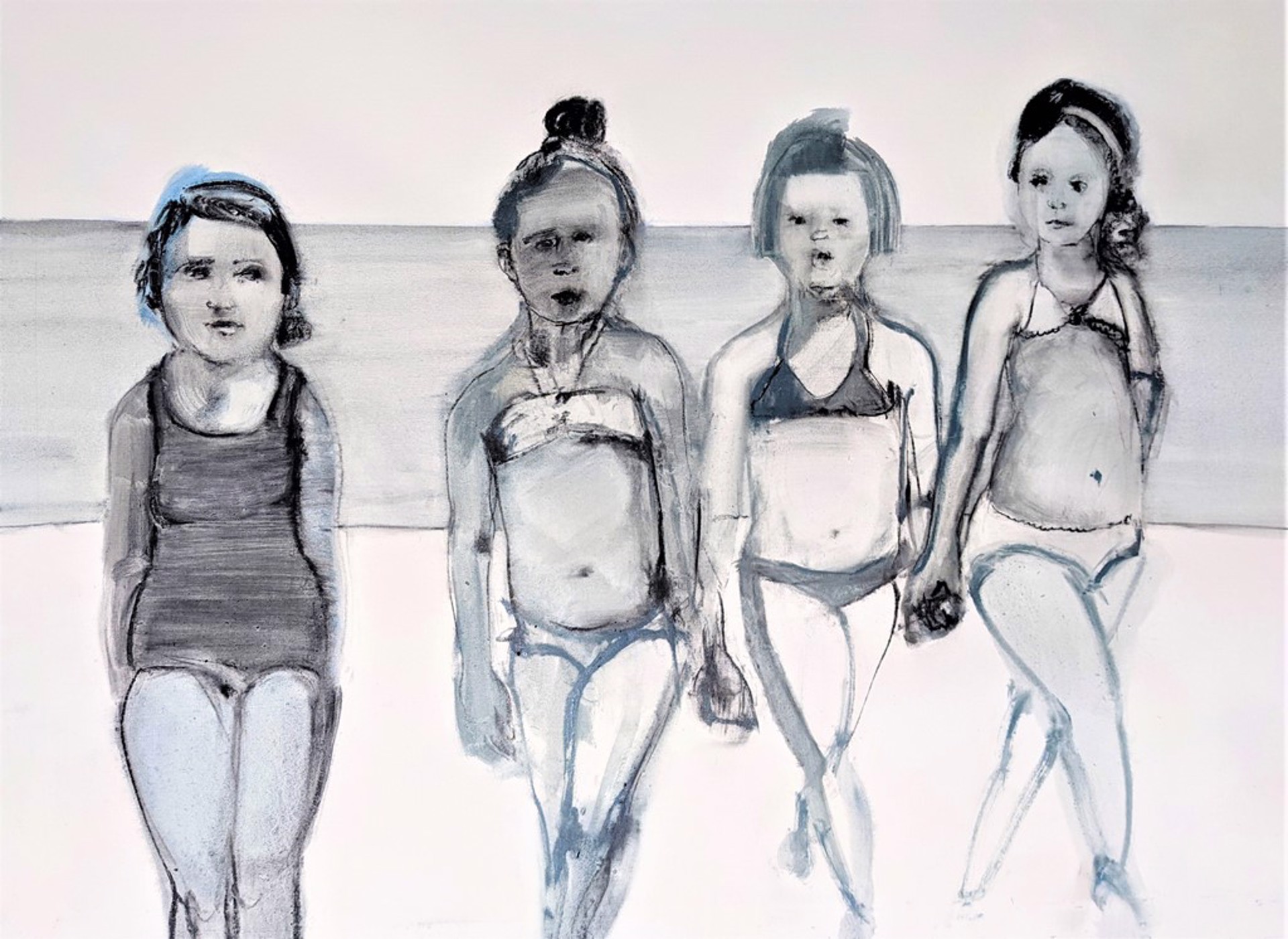 YOUNG LADIES AT THE BEACH by CHRISTINA THWAITES (Figures)