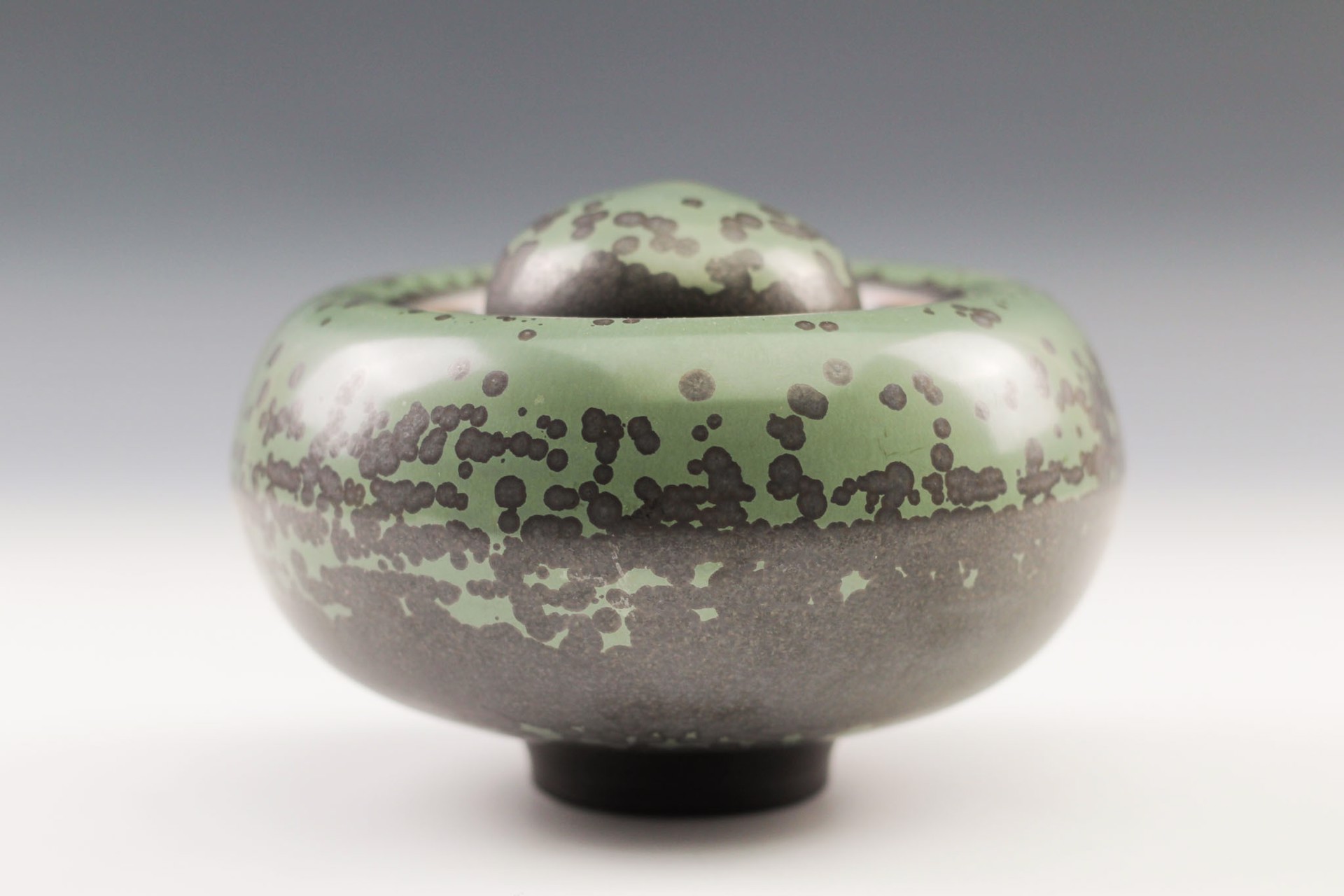 Green Crystal Bulb Lid Jar by Charlie Olson