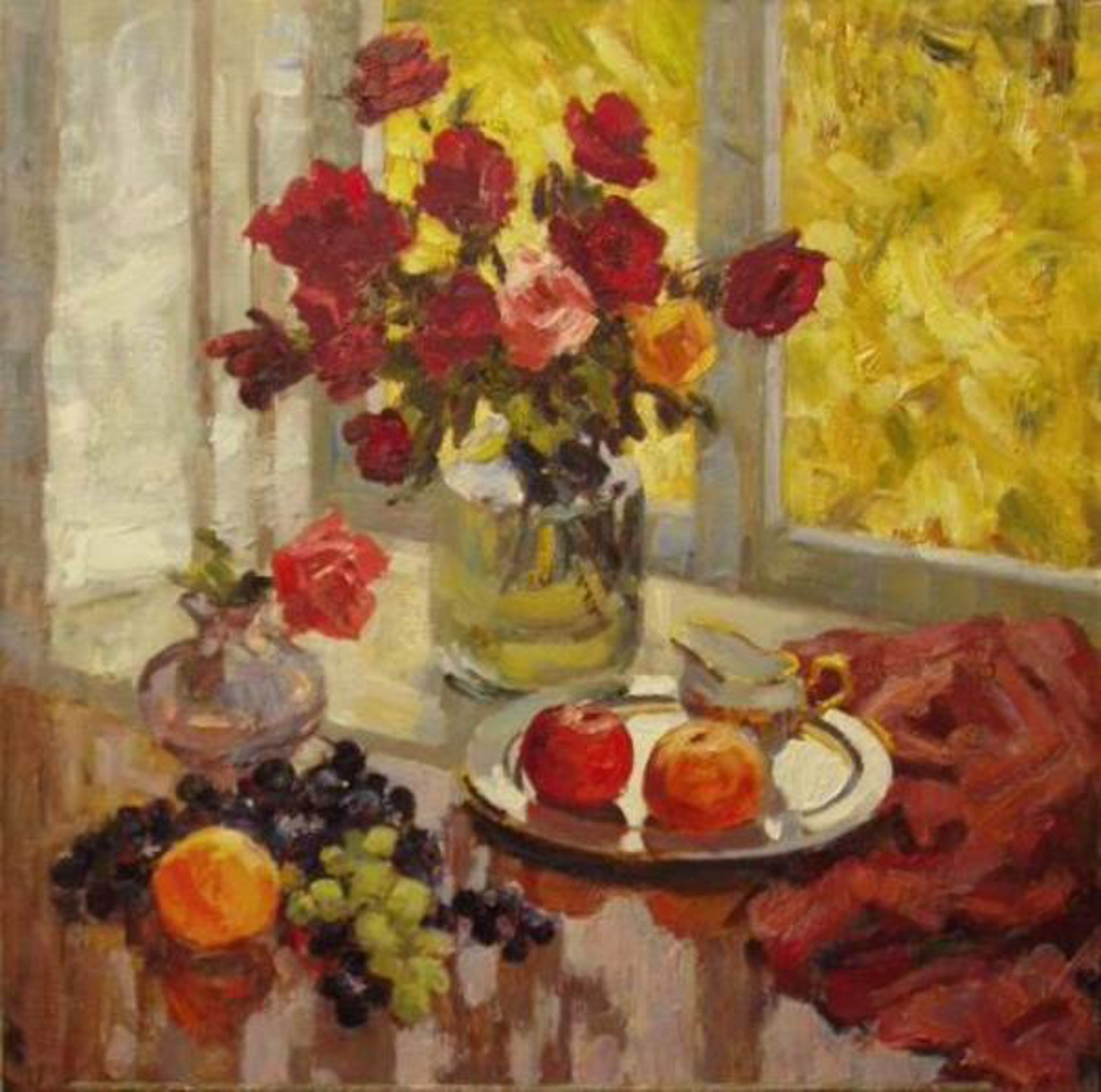 Roses and Fruit by Gennadi Bernadski