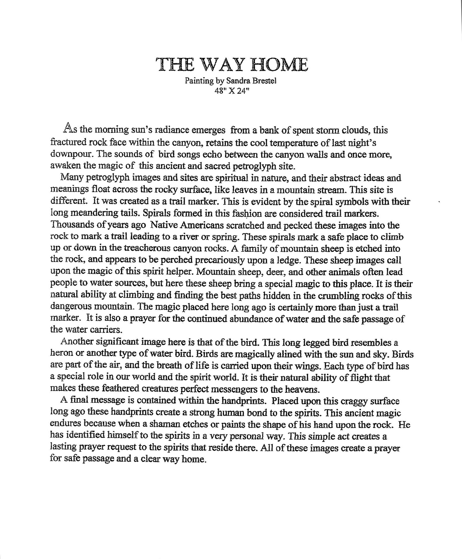 The Way Home~ Inquire to Order by Sandra Brestel Limited Editions