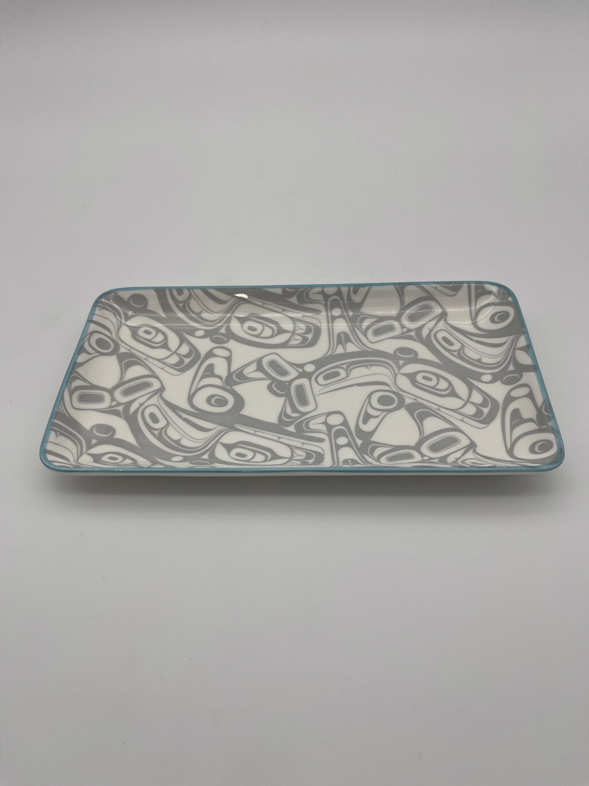 Orca platter Turquoise/Grey by Kelly Robinson