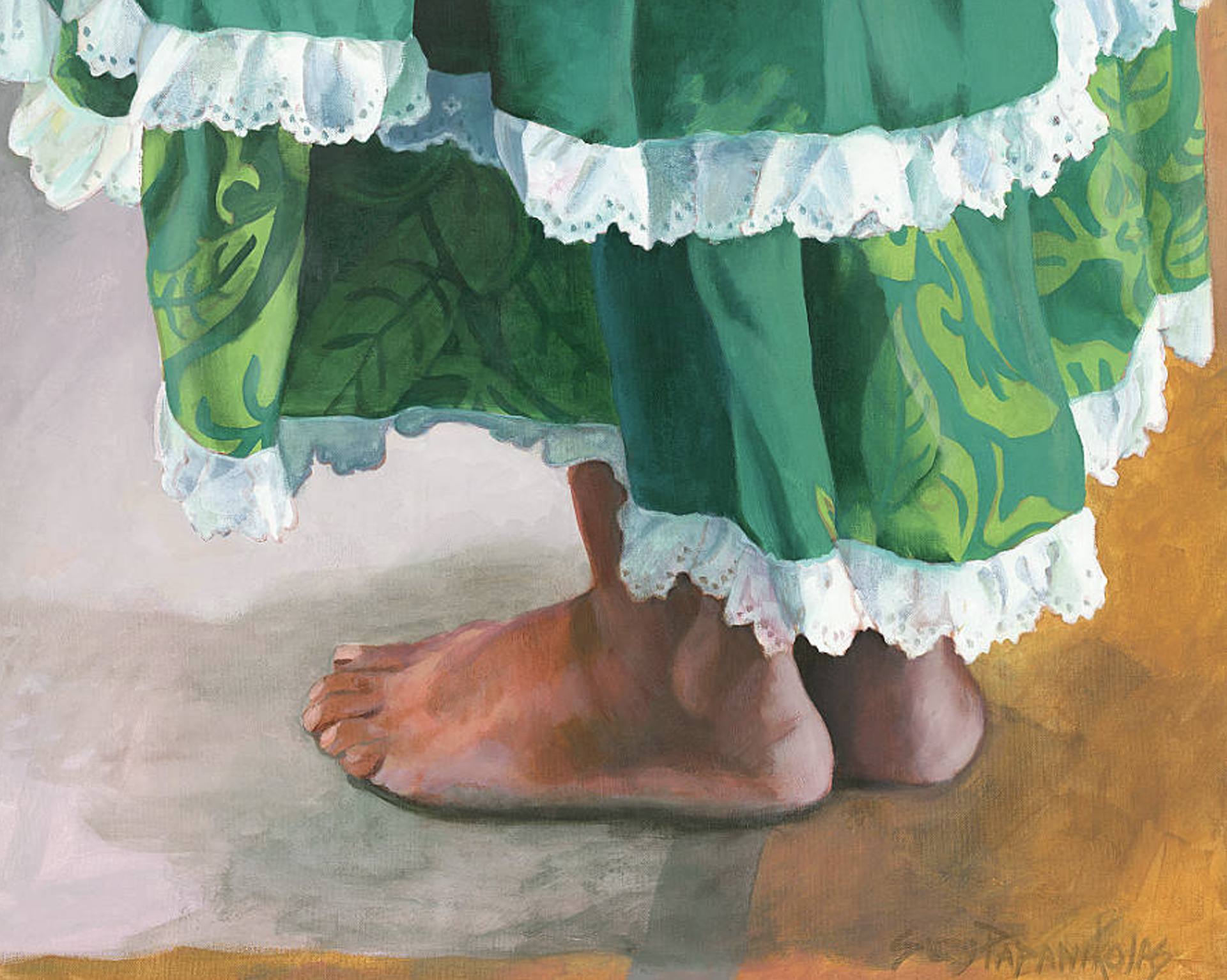 Dancers Feet in Green by Suzy Papanikolas