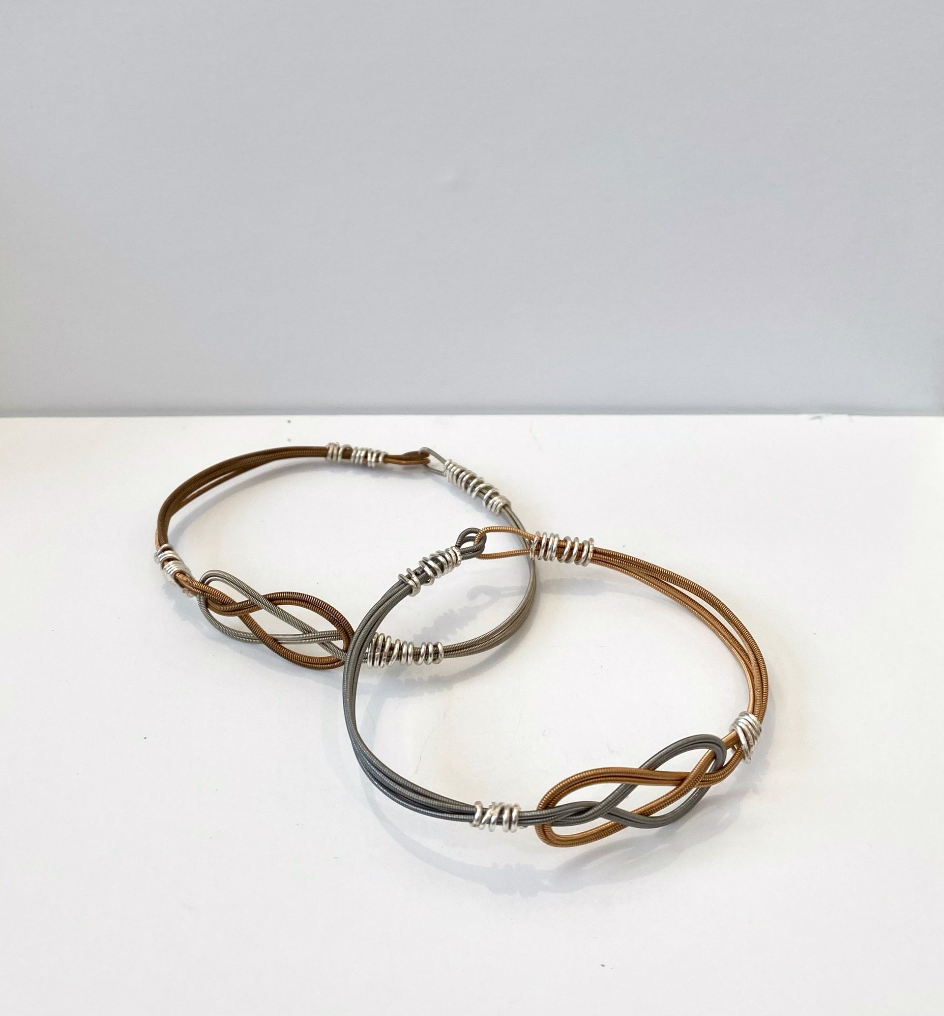 Guitar String Bracelet Gold and Silver by String Thing Designs