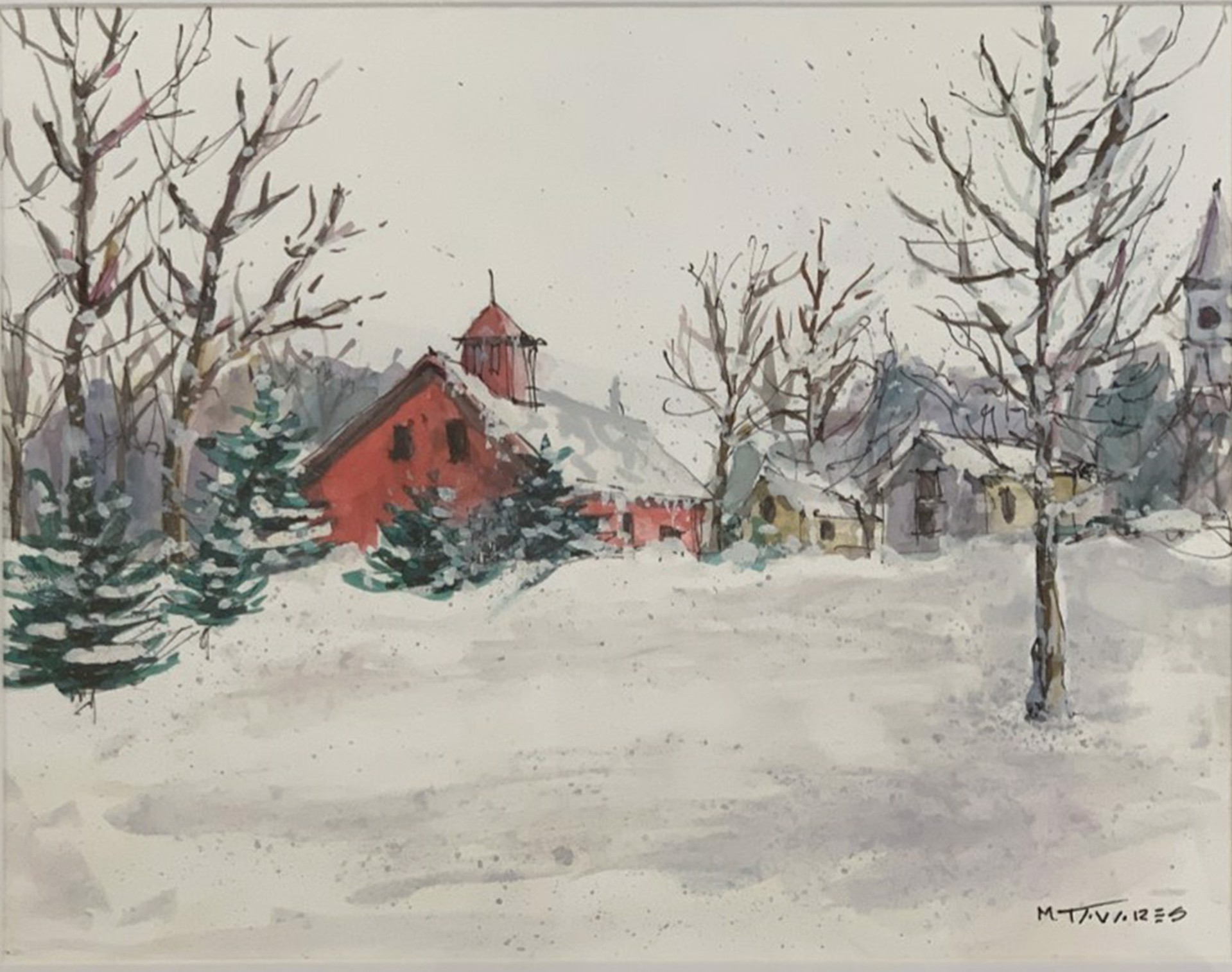 Village in Winter by Manuel Tavares