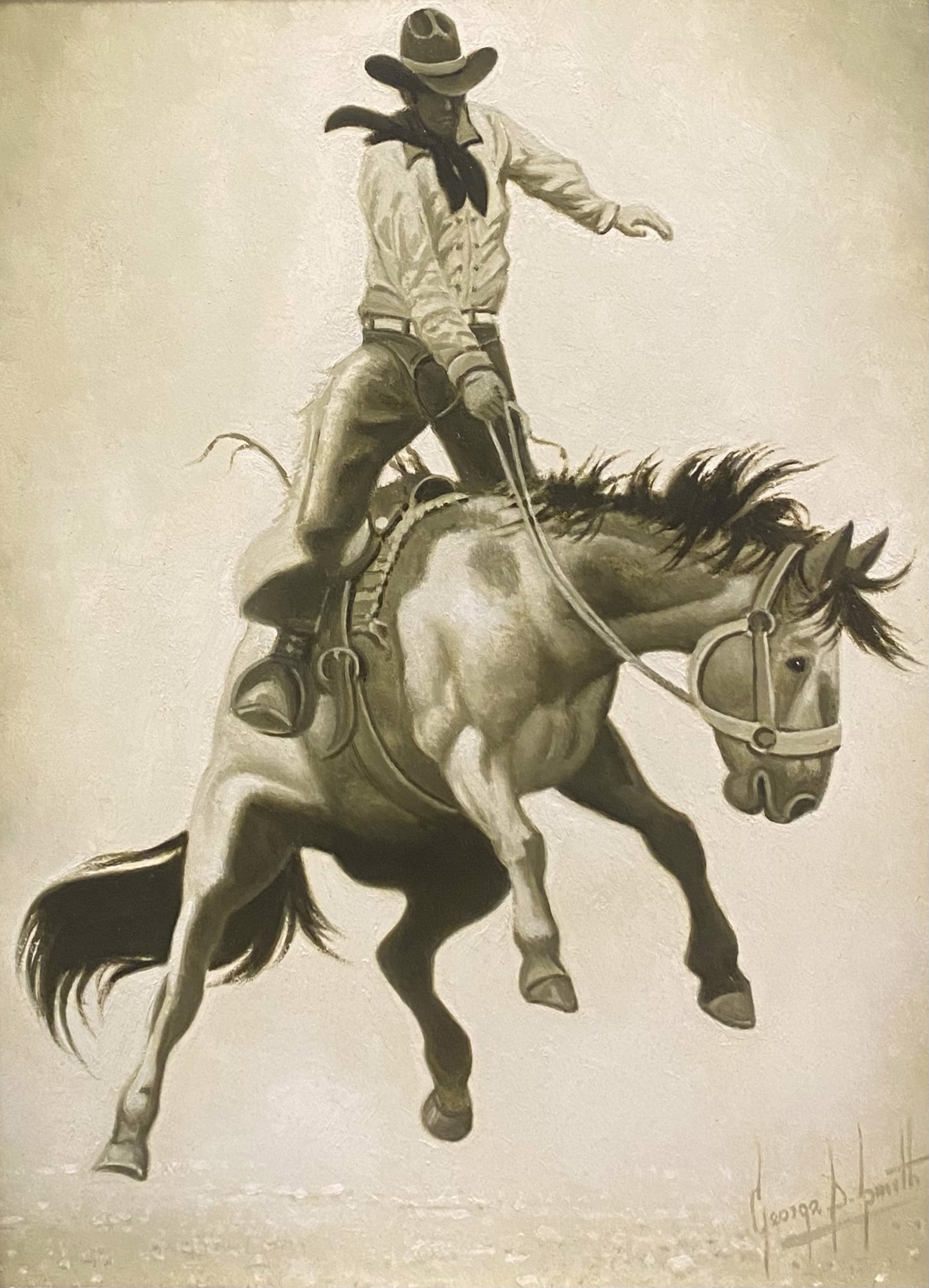 OLD TIME BRONC RIDER II by George "Dee" Smith