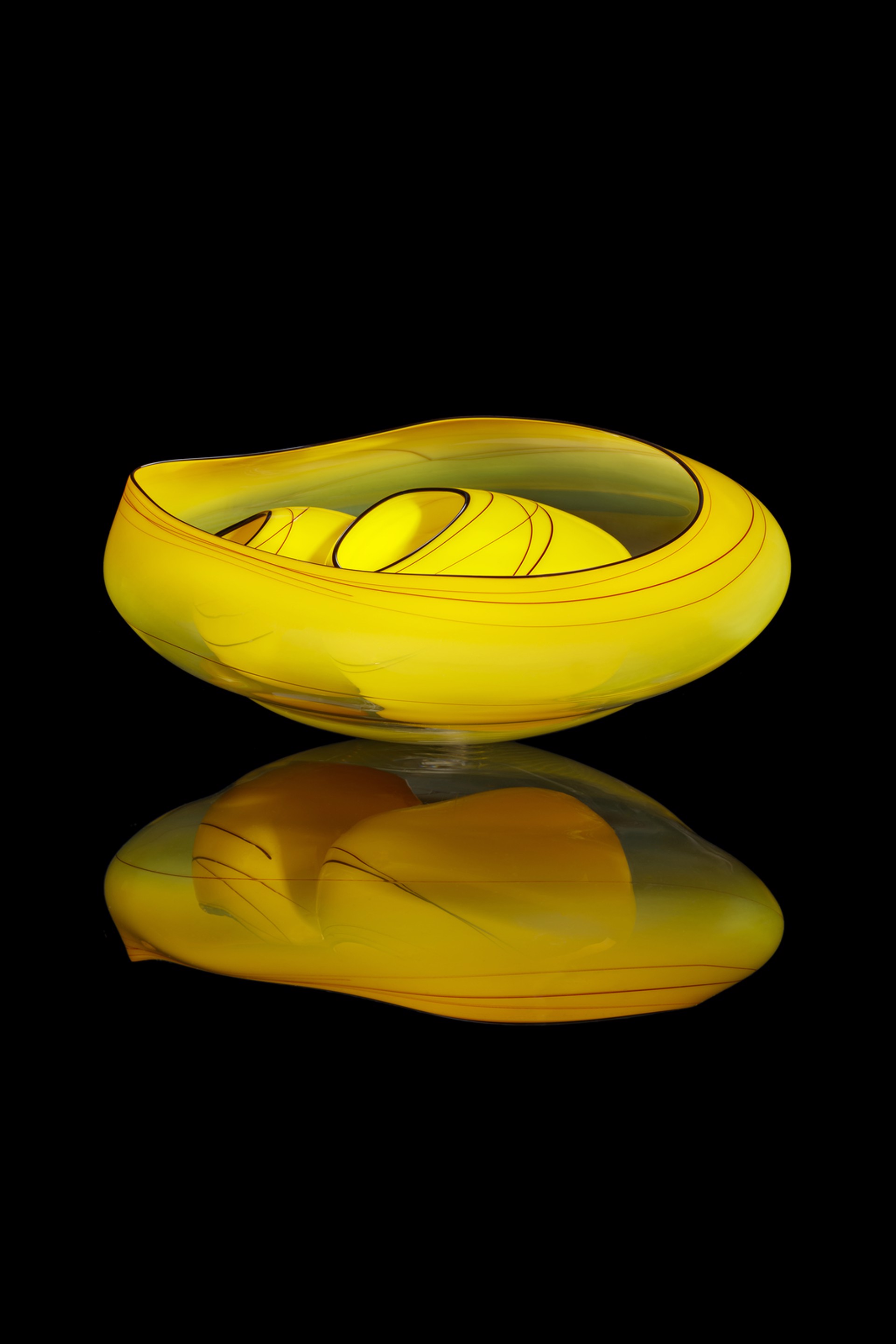 Saturn Yellow Basket Studio Edition by Dale Chihuly
