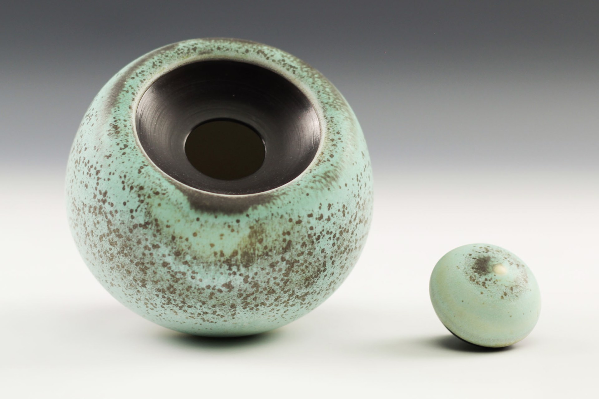 Turquoise Bulb Lid Jar by Charlie Olson