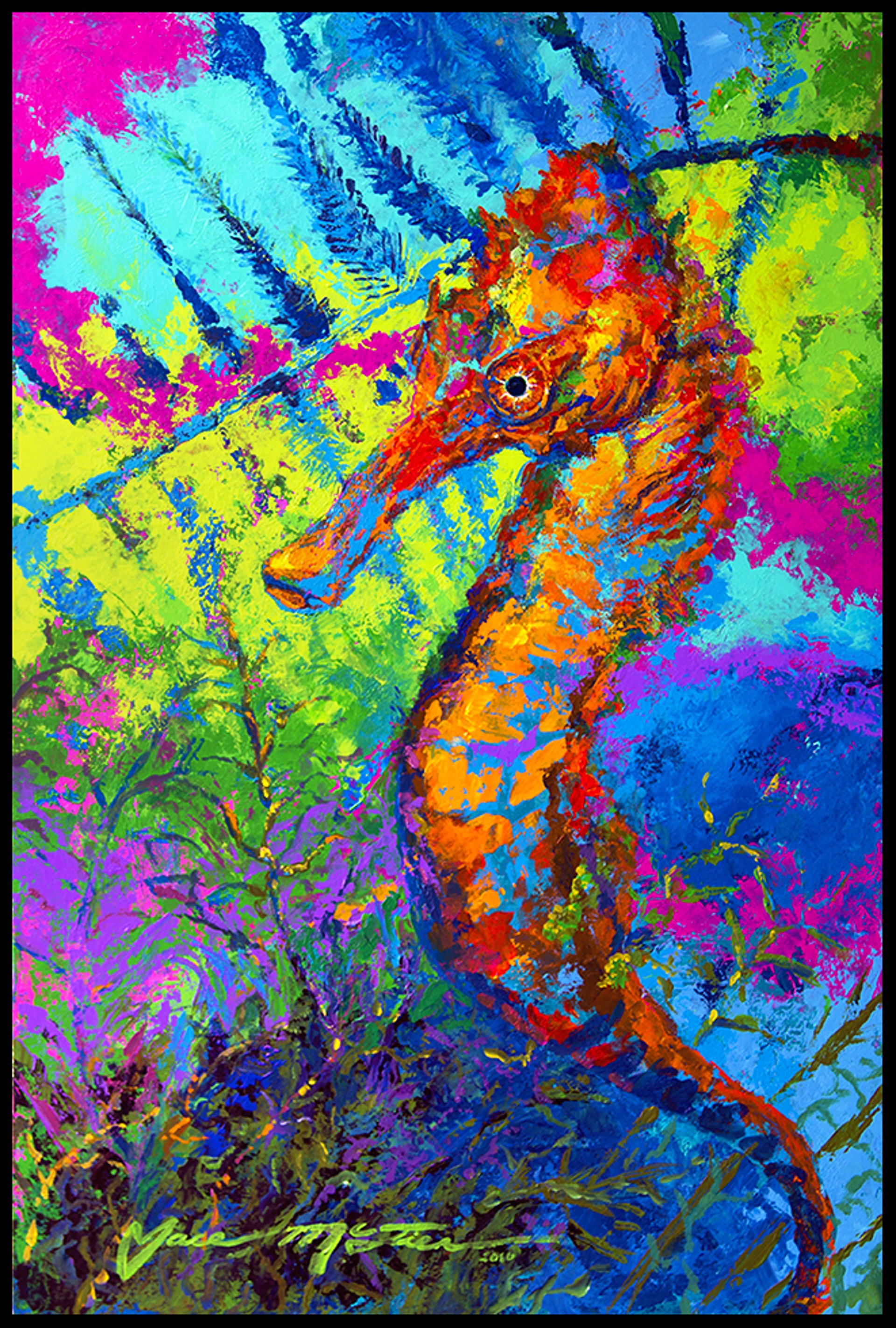 "The Ocean's Ember: Sea Horse in Orange" by Jace McTier