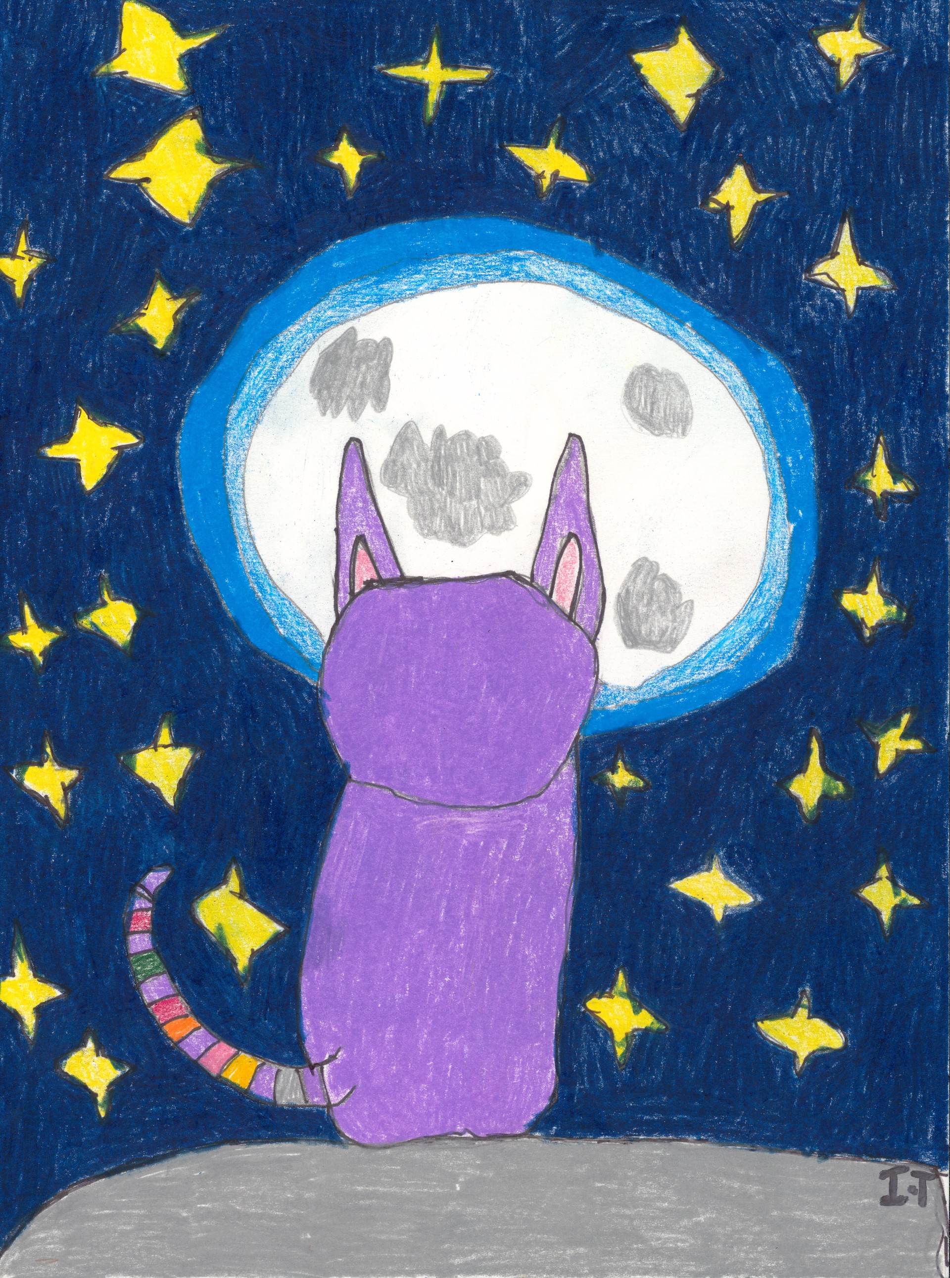 The Cat Looking at the Moon by Imani Turner