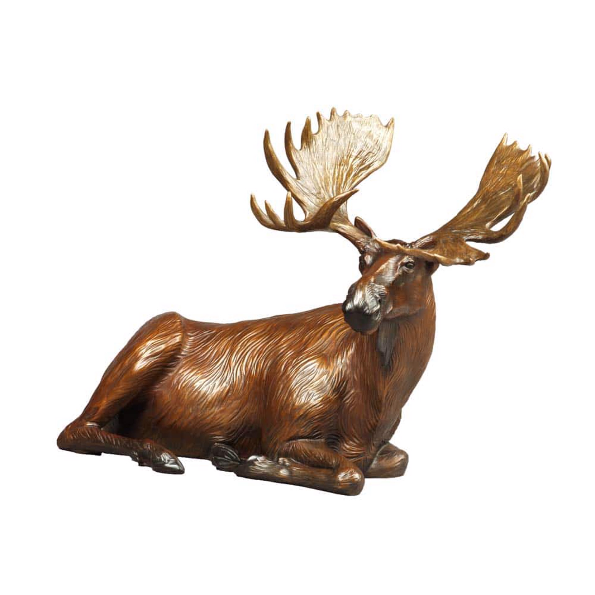 Bull Moose Laying Down Original Bronze Sculpture by Rip and Alison Caswell, Contemporary Fine Art, Modern Wildlife Art, Available At Gallery Wild