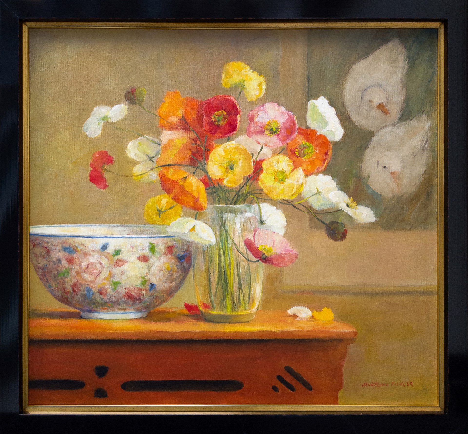 Poppies with Imari Bowl by Jacqueline Fowler