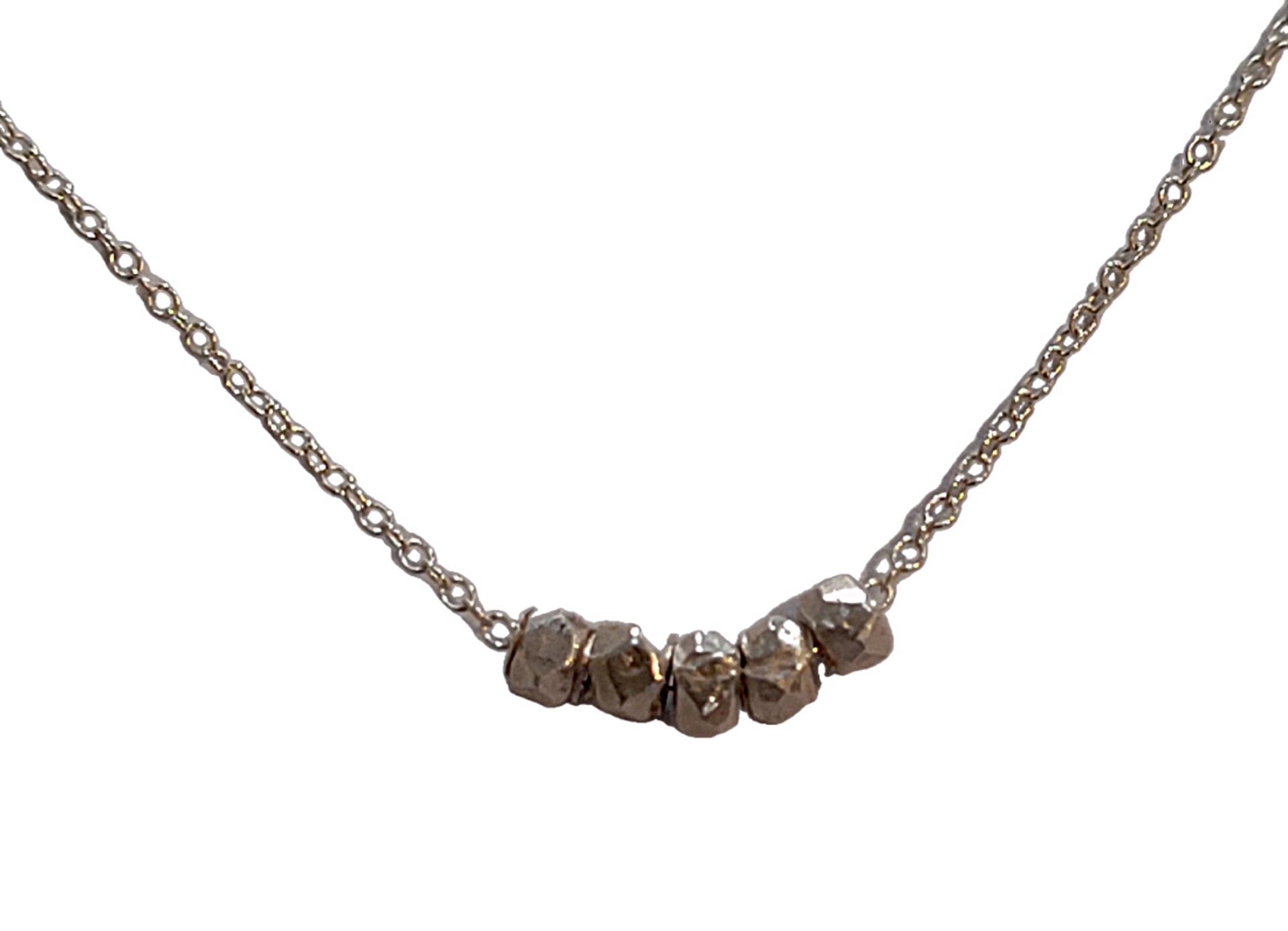 Necklace-Sterling Silver Faceted  Beads by Julia Balestracci