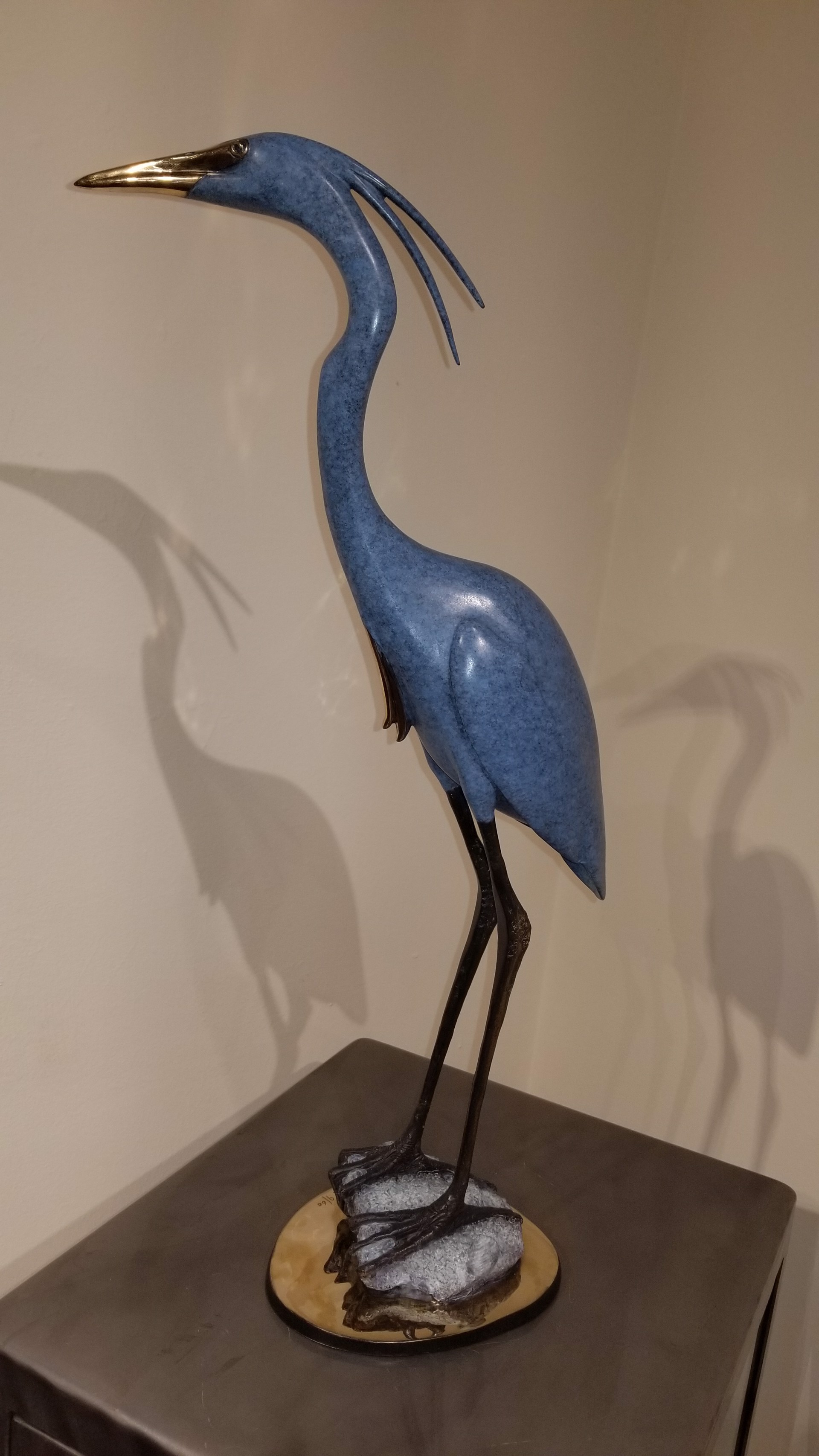 Blue Heron on Rock II by Brian Arthur