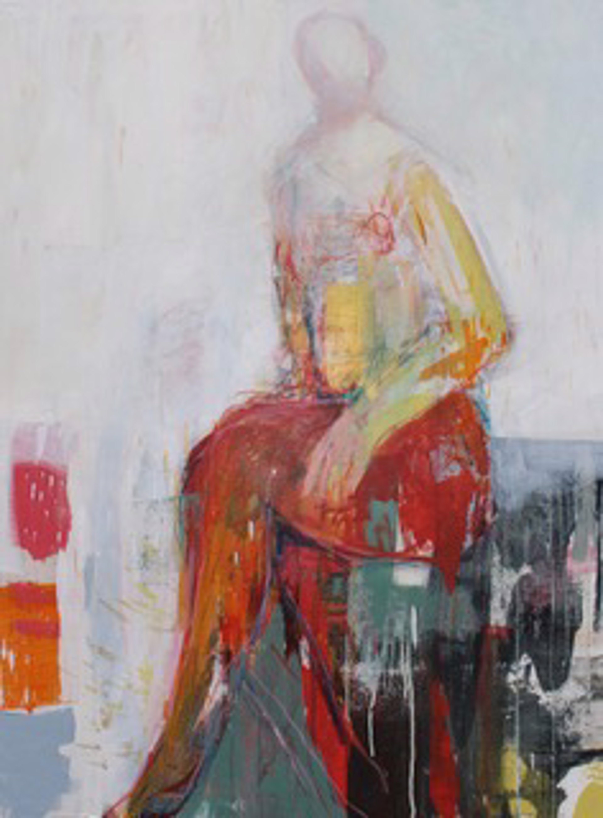 Red Figure Sitting by Brigitte McReynolds