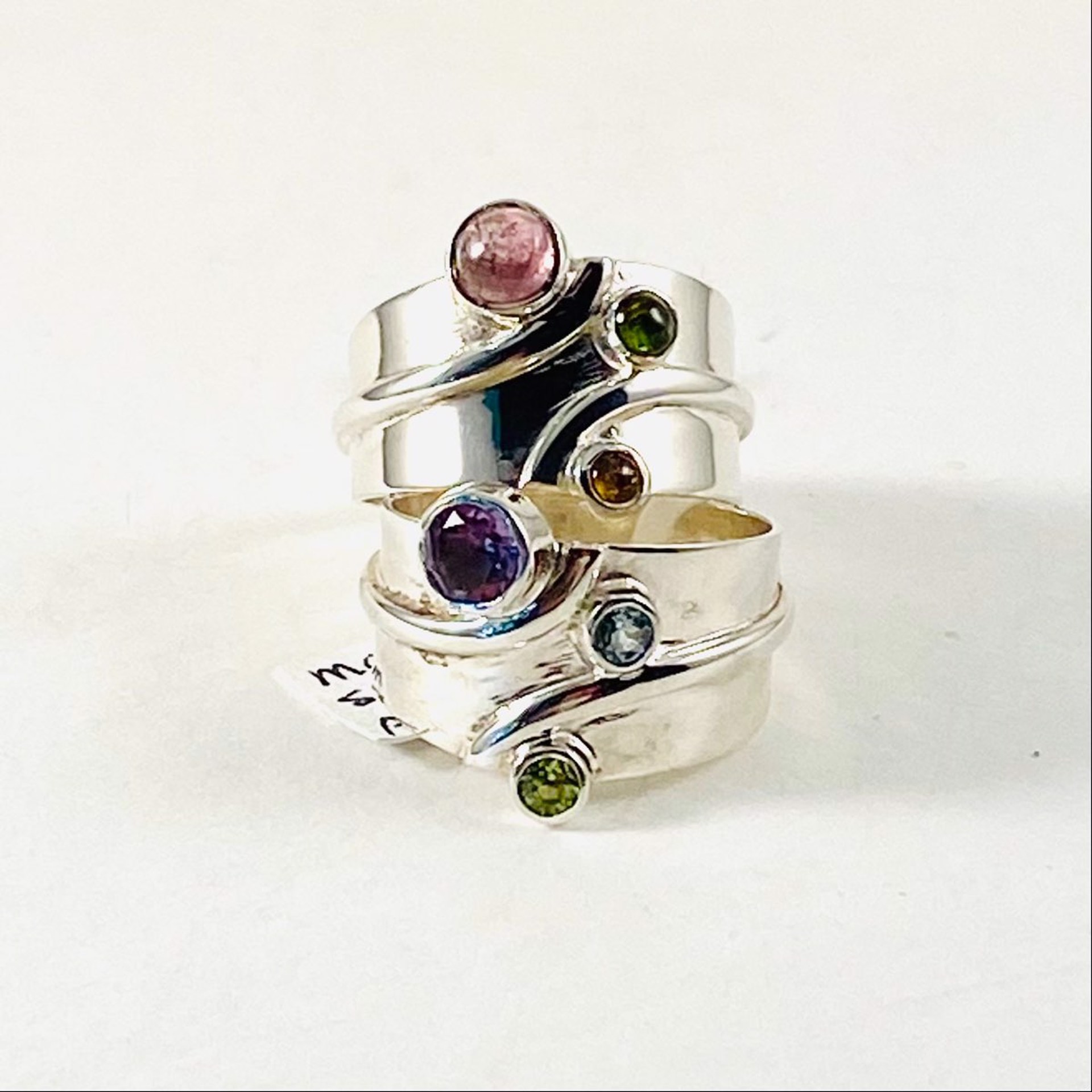 MON SR 3188 Cabochon Tourmaline ($88) or Faceted Multi Gemstone ($82) by Monica Mehta