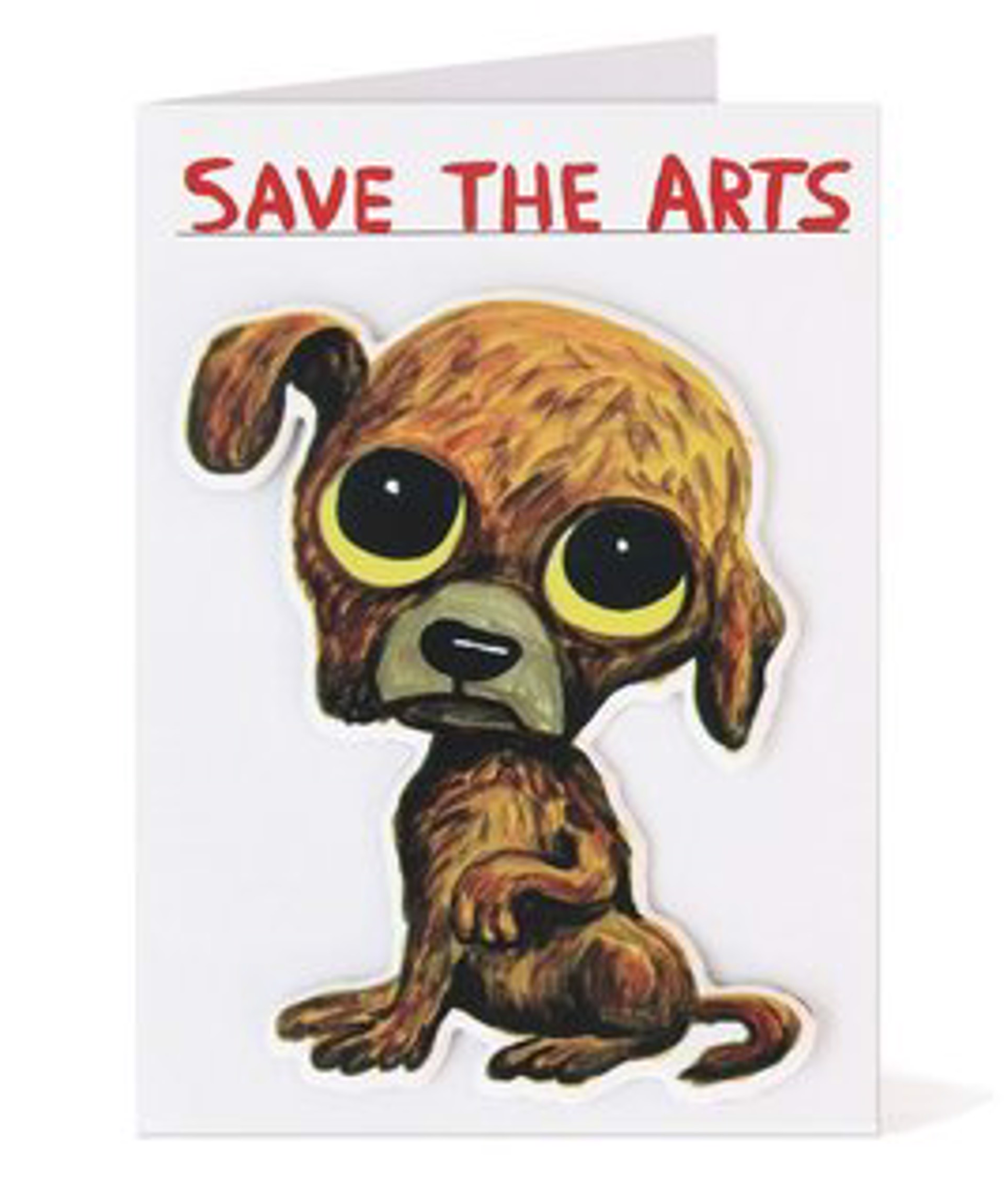 Save the Arts Puffy Sticker Card by David Shrigley