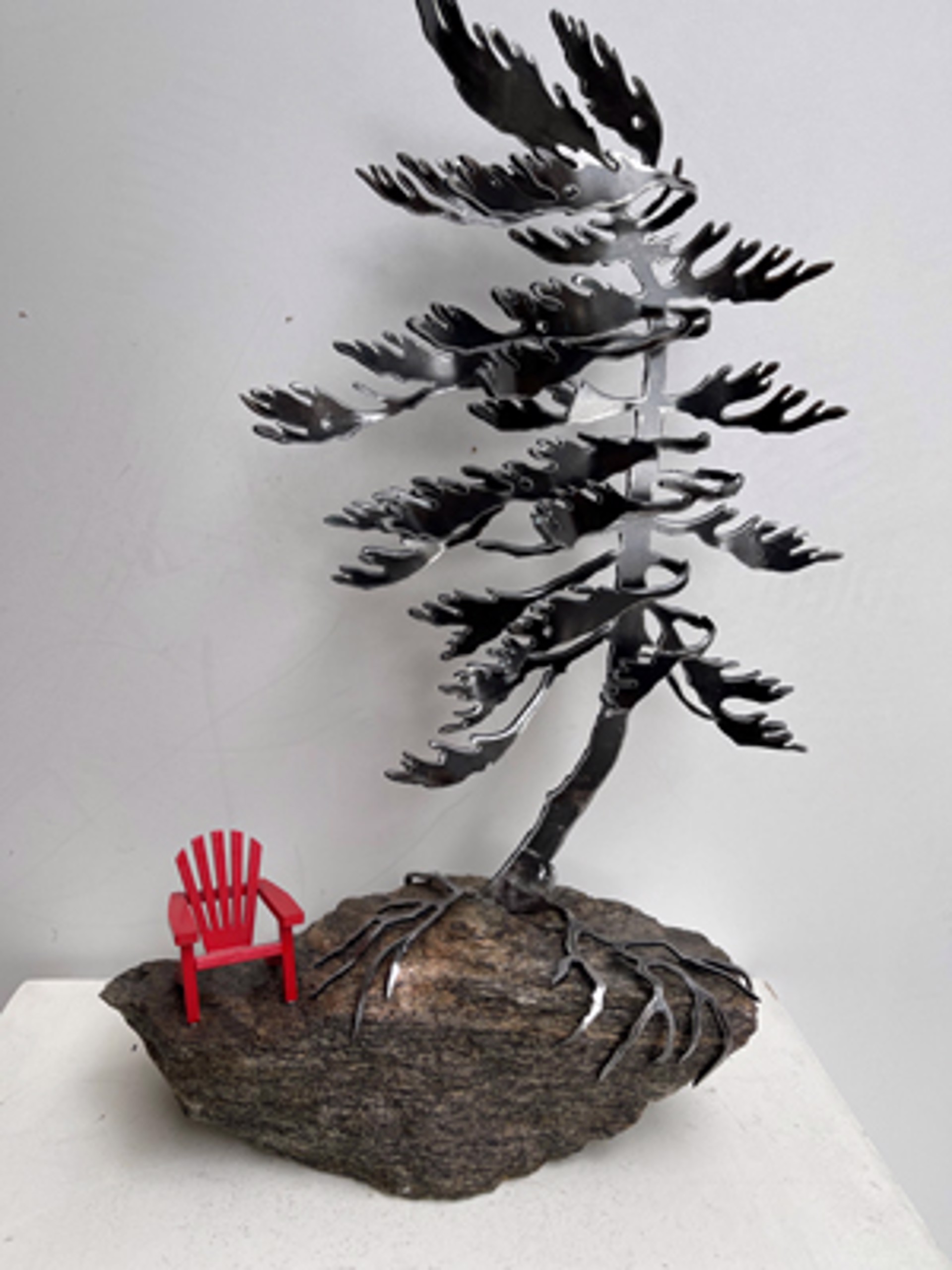 Windswept Pine - 1 Tree 1 Chairs 660067 by Cathy Mark