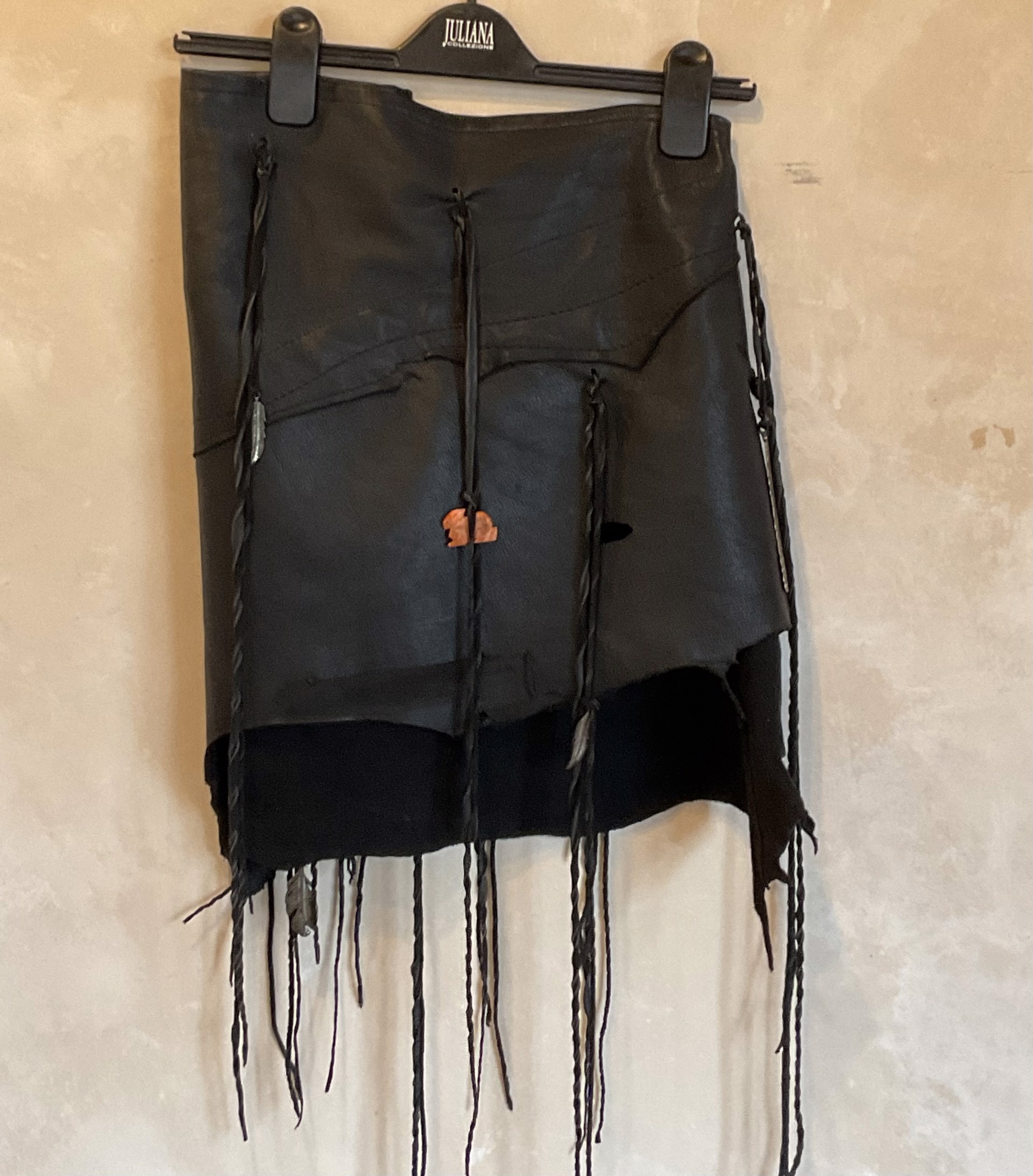 Skirt/Shawl Black Deerskin by Trish Sereda