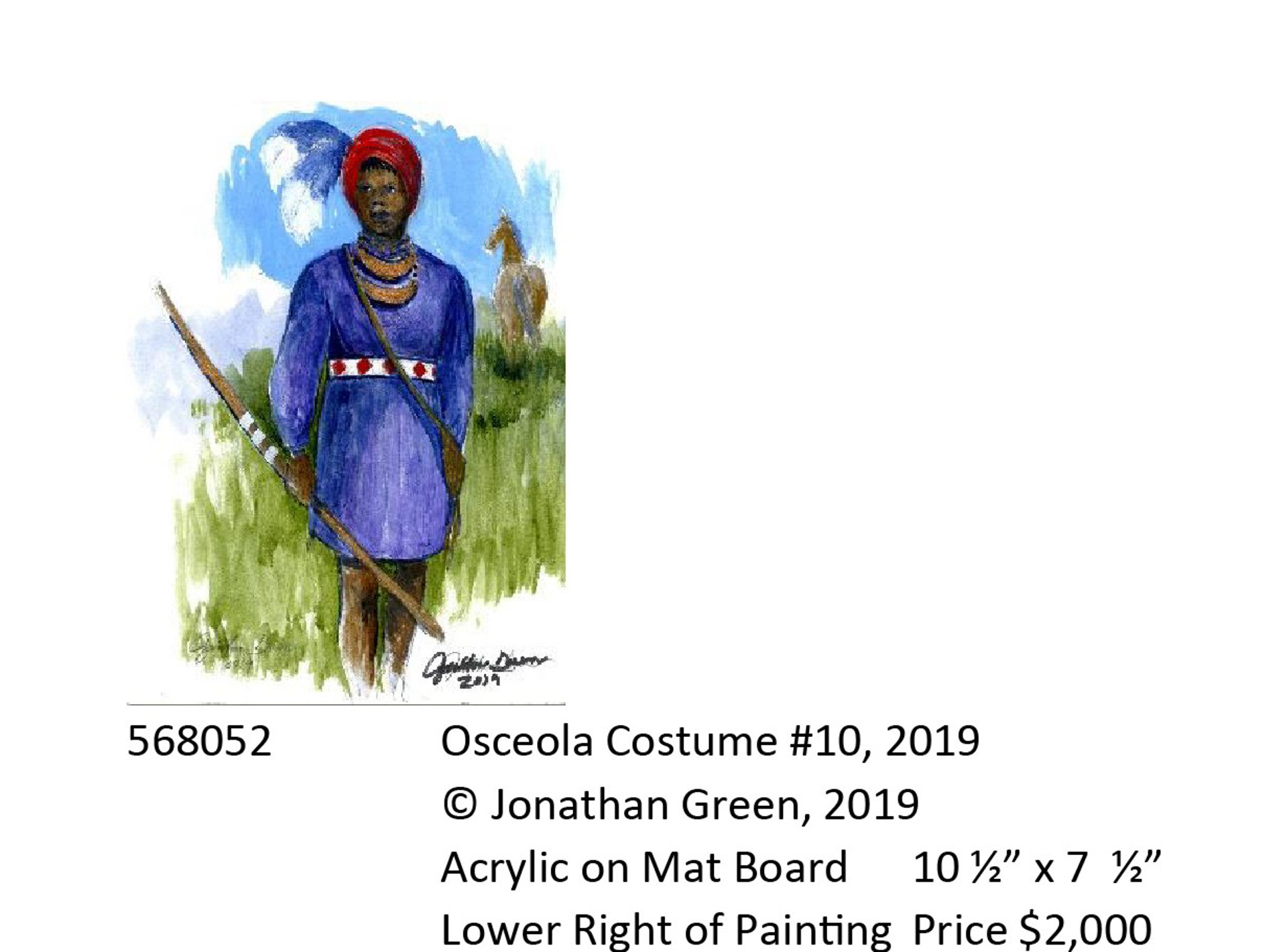 Osceola Costume #10 by Jonathan Green - Pop-Up Event